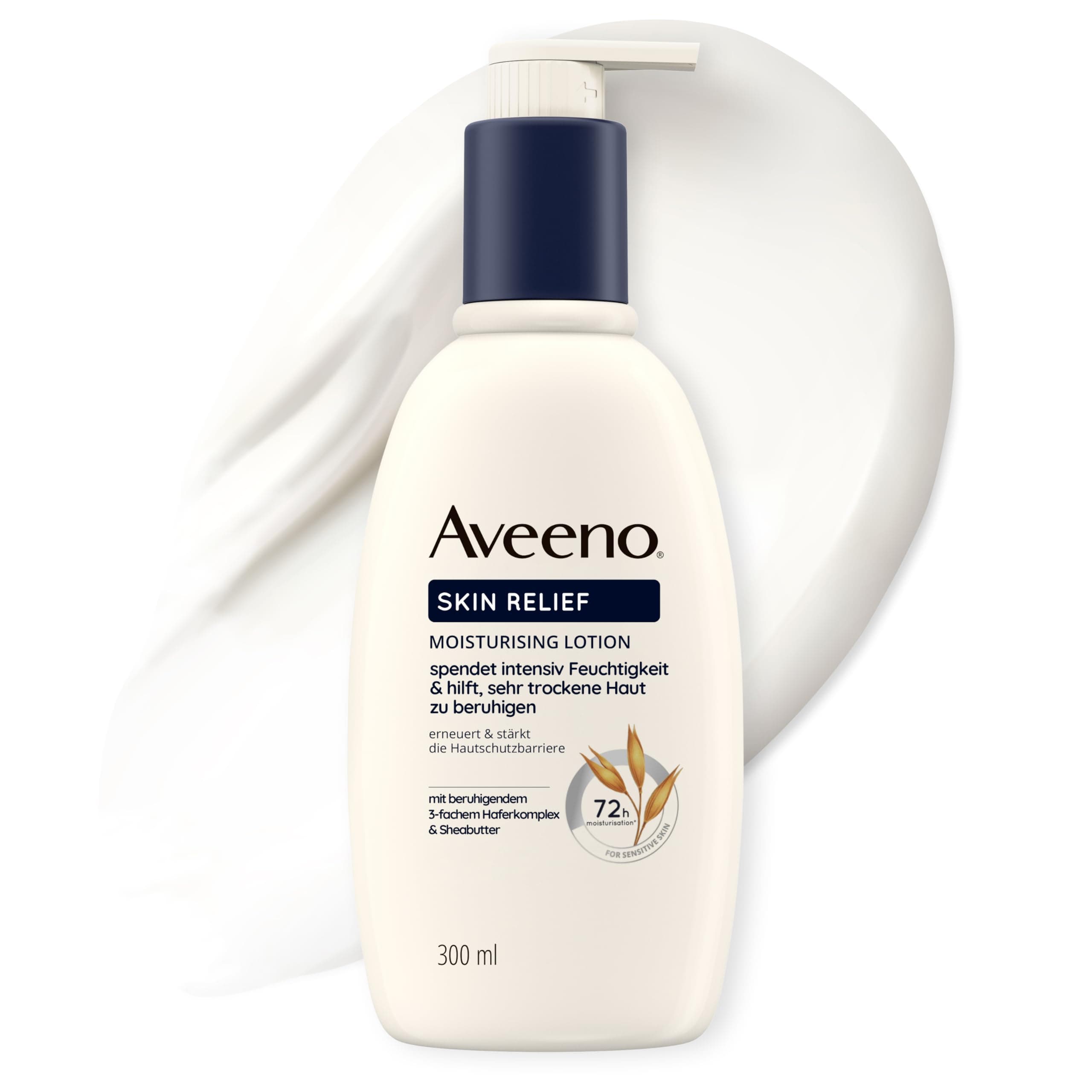 Aveeno Skin Relief Bodylotion – parfümfrei, spendet 72h Feuchtigkeit, beruhigt sehr trockene Haut, stärkt die Hautschutzbarriere und unterstützt die natürliche Ceramidproduktion