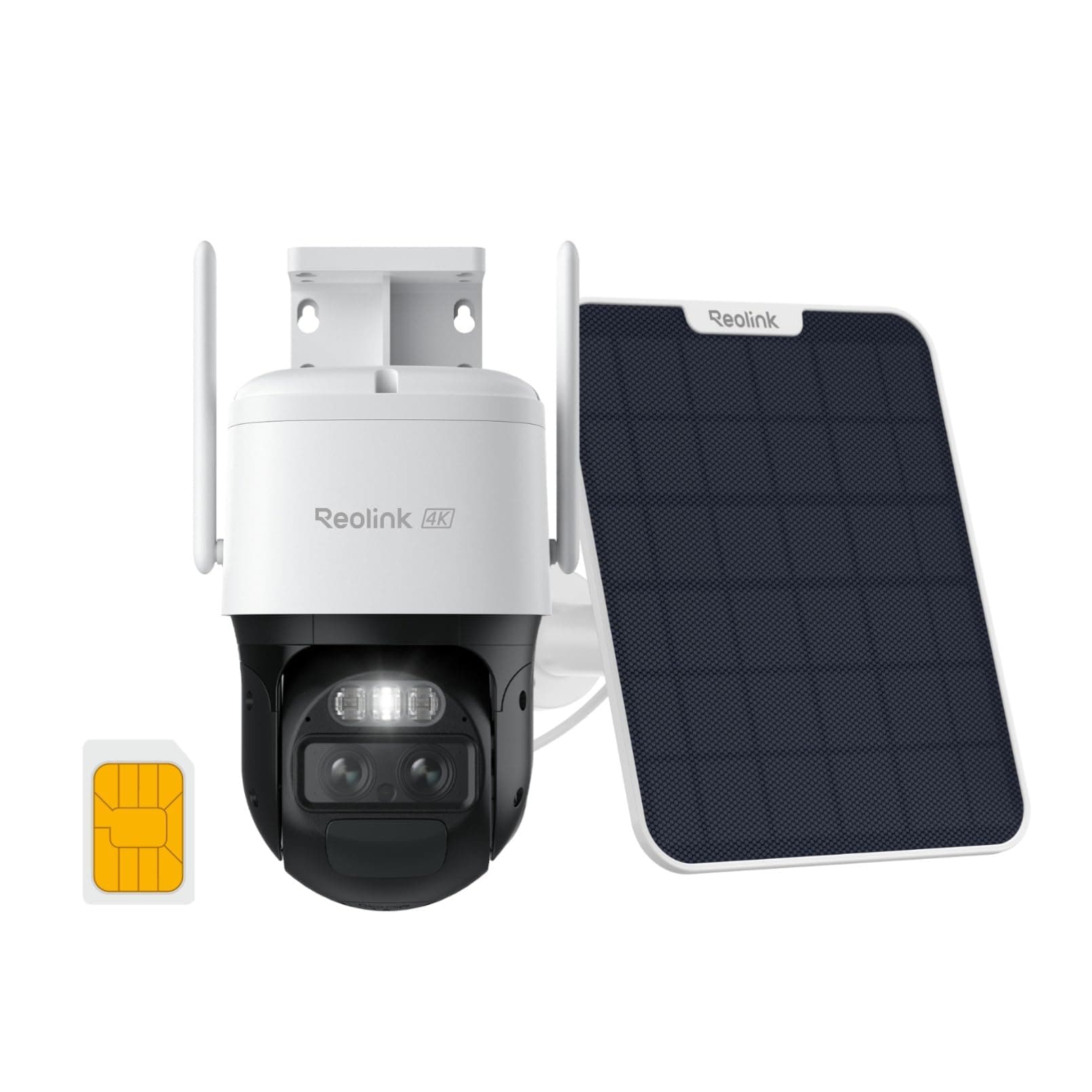 Reolink 8MP 3G/4G LTE Camara Exterior Solar con Tarjeta SIM + Auto-Tracking & Doble Lente, 4K 360° PTZ Camara de Exterior Inalambrica, Detección Smart, Visión Nocturna en Color, TrackMix LTE + SP