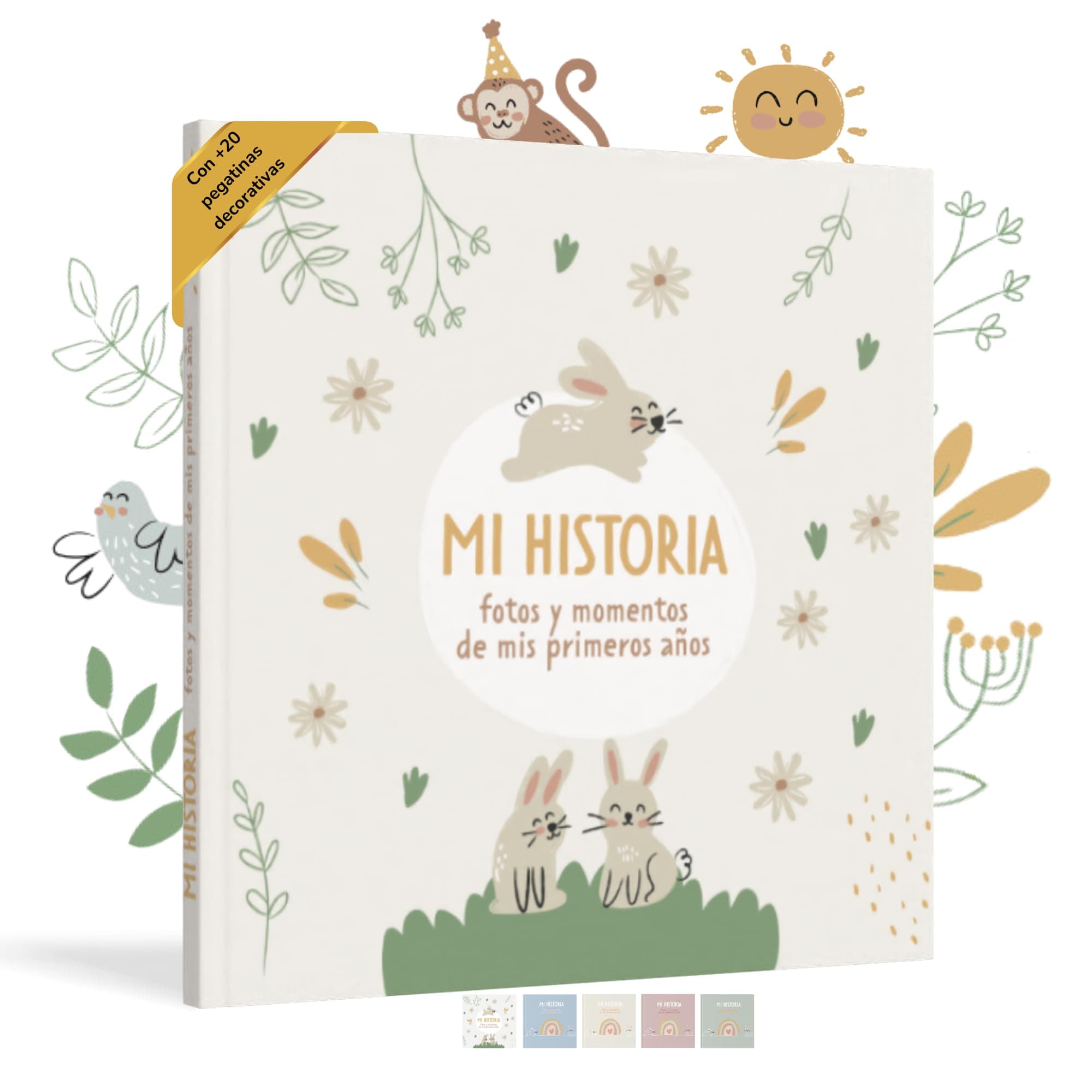 HUBORNS – Libro de recuerdos del bebé desde el nacimiento hasta los 5 años, álbum de fotos y diario para anotar momentos especiales, regalo ideal para padres primerizos y baby shower