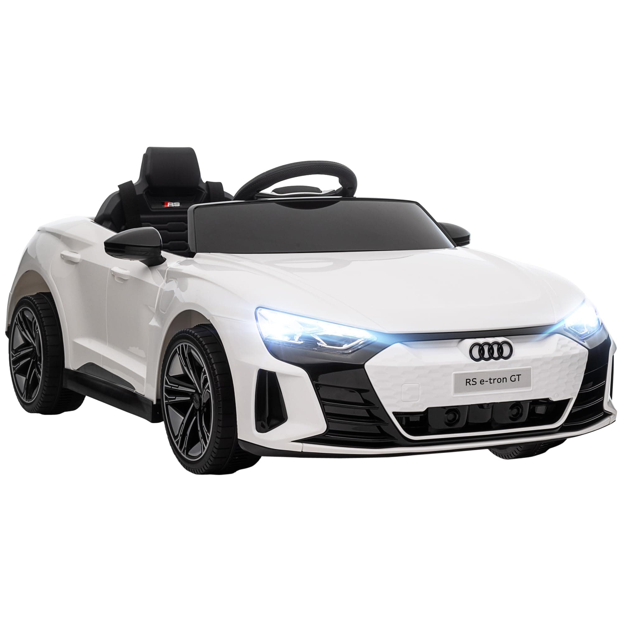 HOMCOM Voiture électrique Enfant 12 V - véhicule électrique avec télécommande parentale fournie - V. Max. 5 Km/h - Effets sonores, Lumineux - Audi RS E-tron GT Blanc