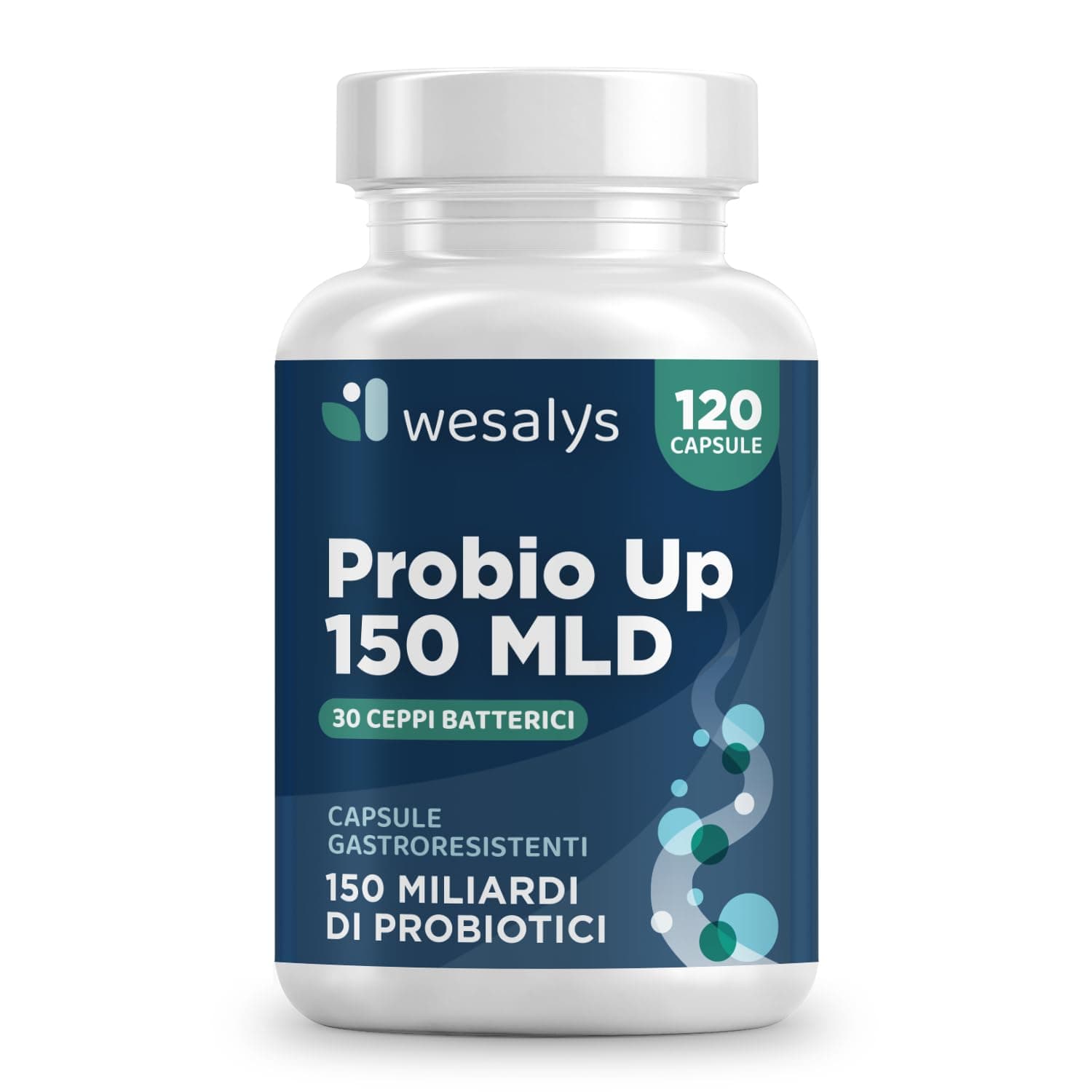 Fermenti Lattici Probiotici 150 Miliardi UFC, 30 Ceppi, 120 Cps Gastroresistenti I Probiotici e Prebiotici per Intestino Adulti con Lactobacillus Gasseri, Rhamnosus, Acidophilus, Probio Up