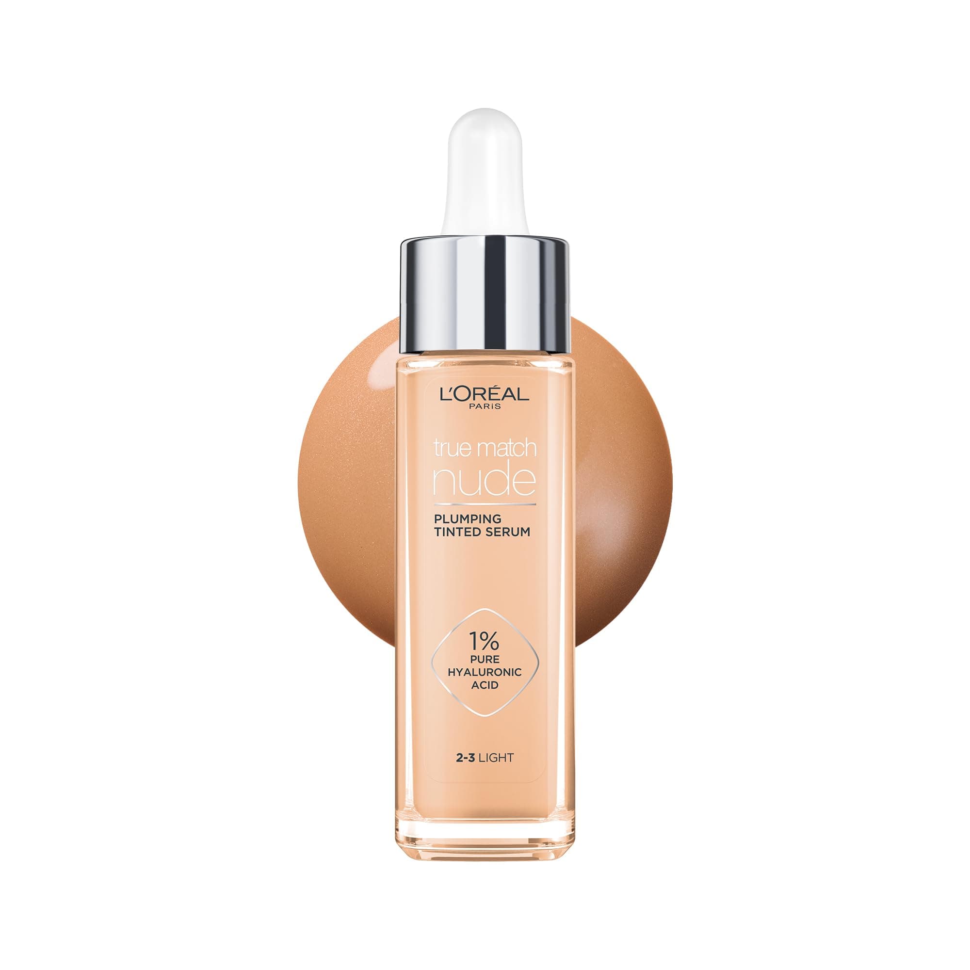 L’Oréal Paris Accord Parfait, Sérum Con Color Rellenador, Con Ácido Hialurónico Puro 1% y 7% de Glicerina, Acabado Natural, Piel Más Lisa y Luminosa, Accord Parfait Serum, Light (2-3)