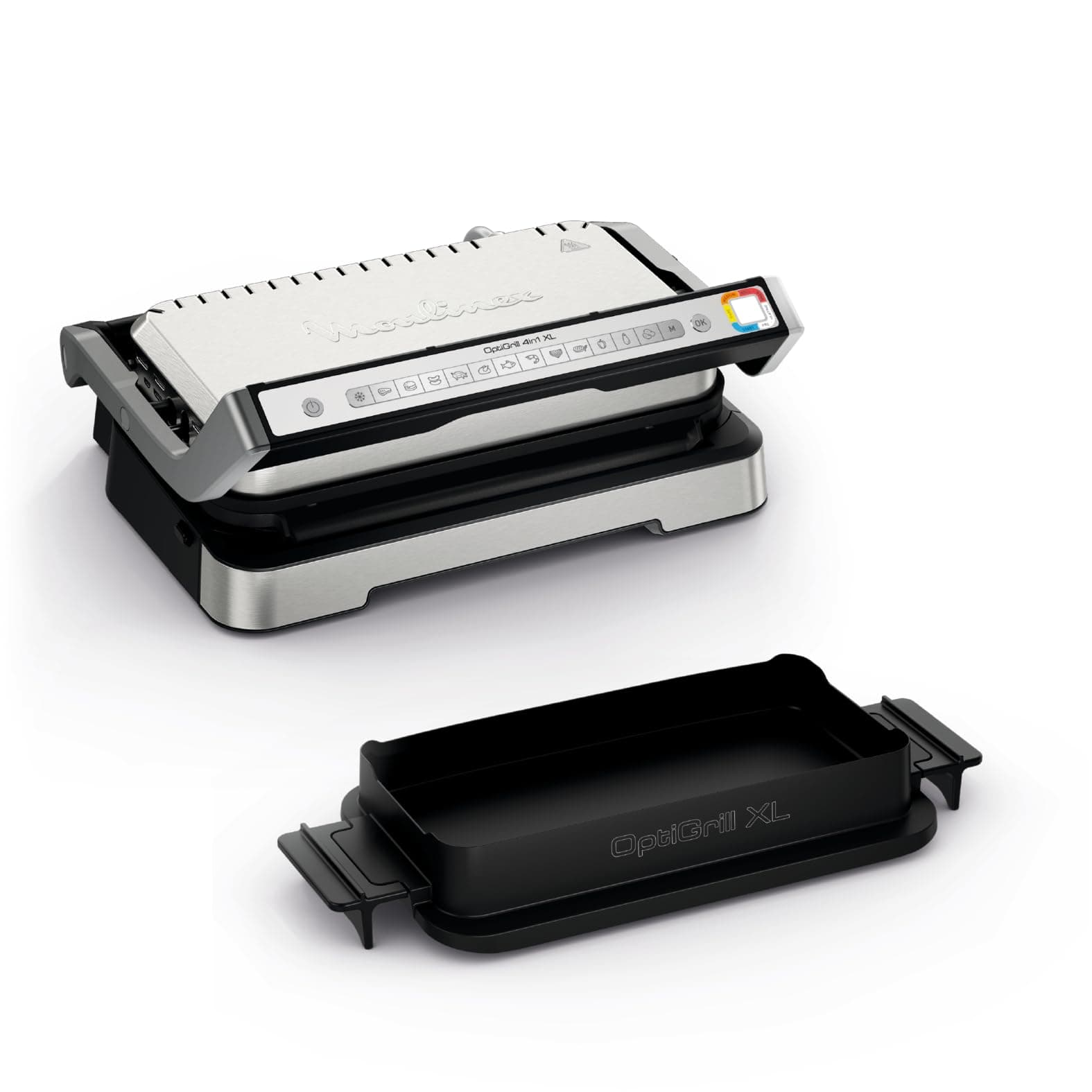 Moulinex Optigrill 4in1 XL, Griglia Elettrica, Barbecue e Forno in Unico Dispositivo, Pasto Completo, Capacità 6-8 Persone, Indicatore di Cottura, 12 Programmi Automatici, Piastre Antiaderenti, GI784D