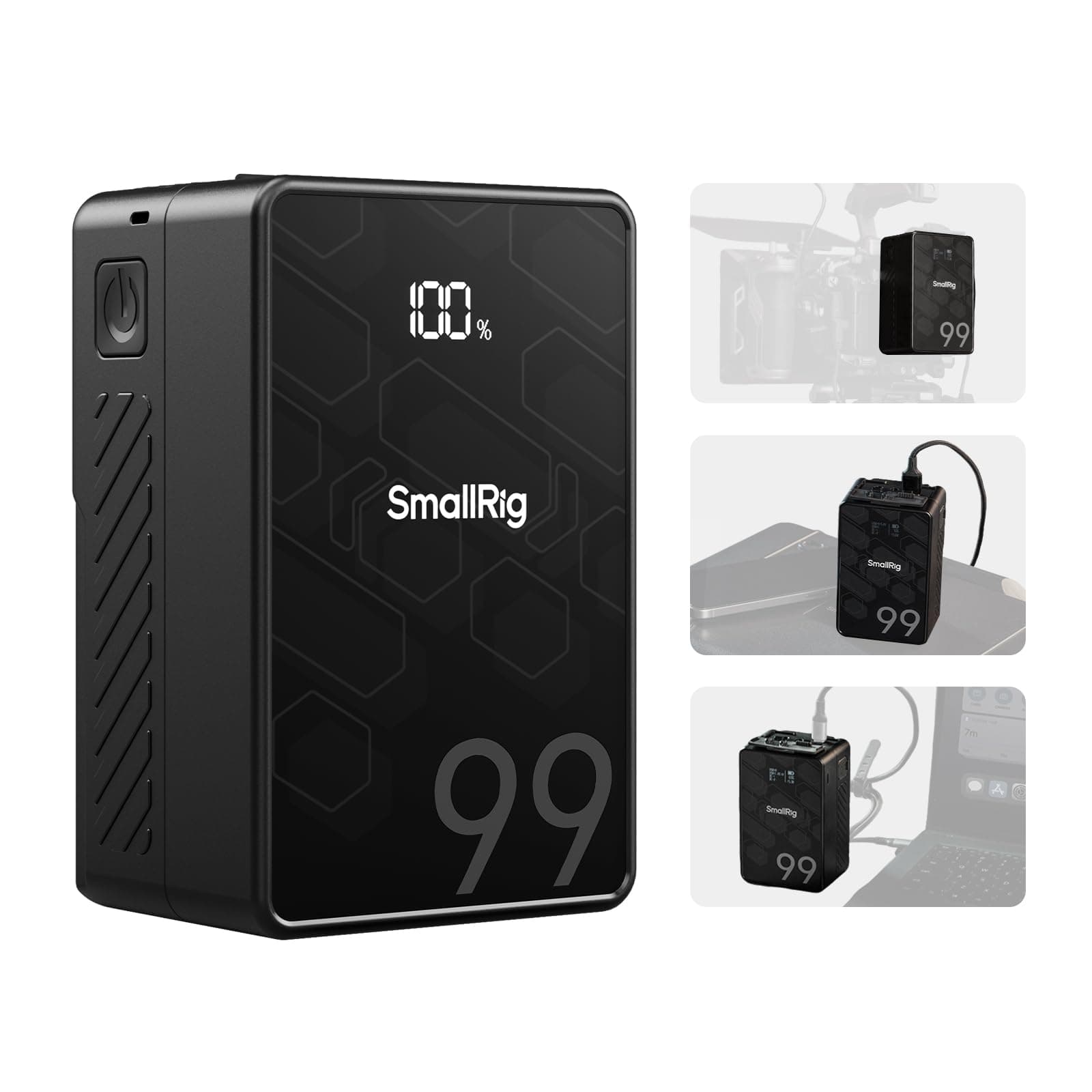 SMALLRIG VB99 SE V Mount Battery, 99Wh/6800mAh Mini V-Lock Batería con Carga Rápida PD 65W USB-C, con D-Tap, USB-A, Puerto DC Dual, Pantalla OLED, para Cámara, Monitor, Luz de Video - 4823