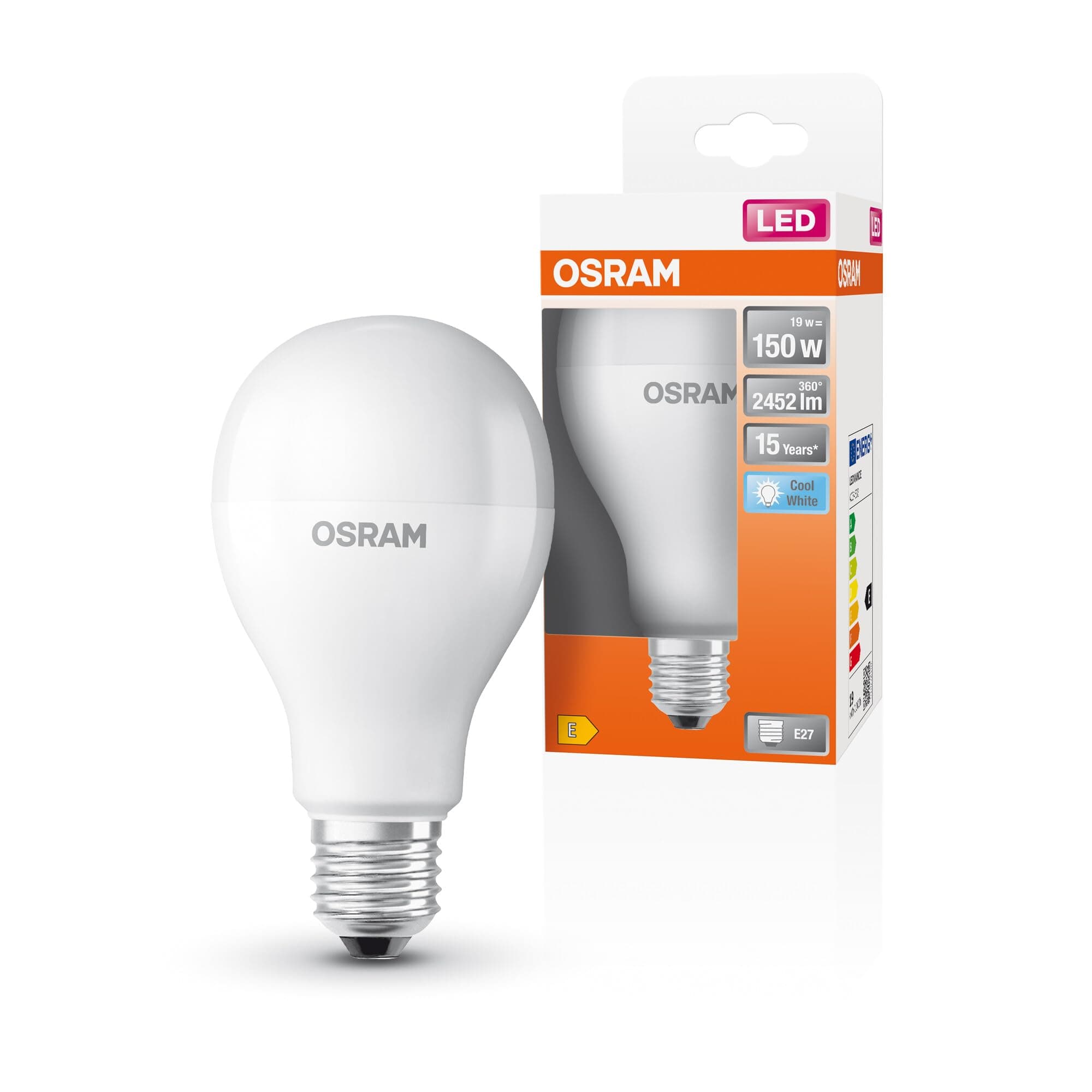 Osram LED Star Classic A150 LED Lampe für E27 Sockel, Birnenform, matte Optik, 2452 Lumen, kaltweiß (4000K), Ersatz für herkömmliche 150W Glühbirnen, nicht dimmbar, 1er-Pack
