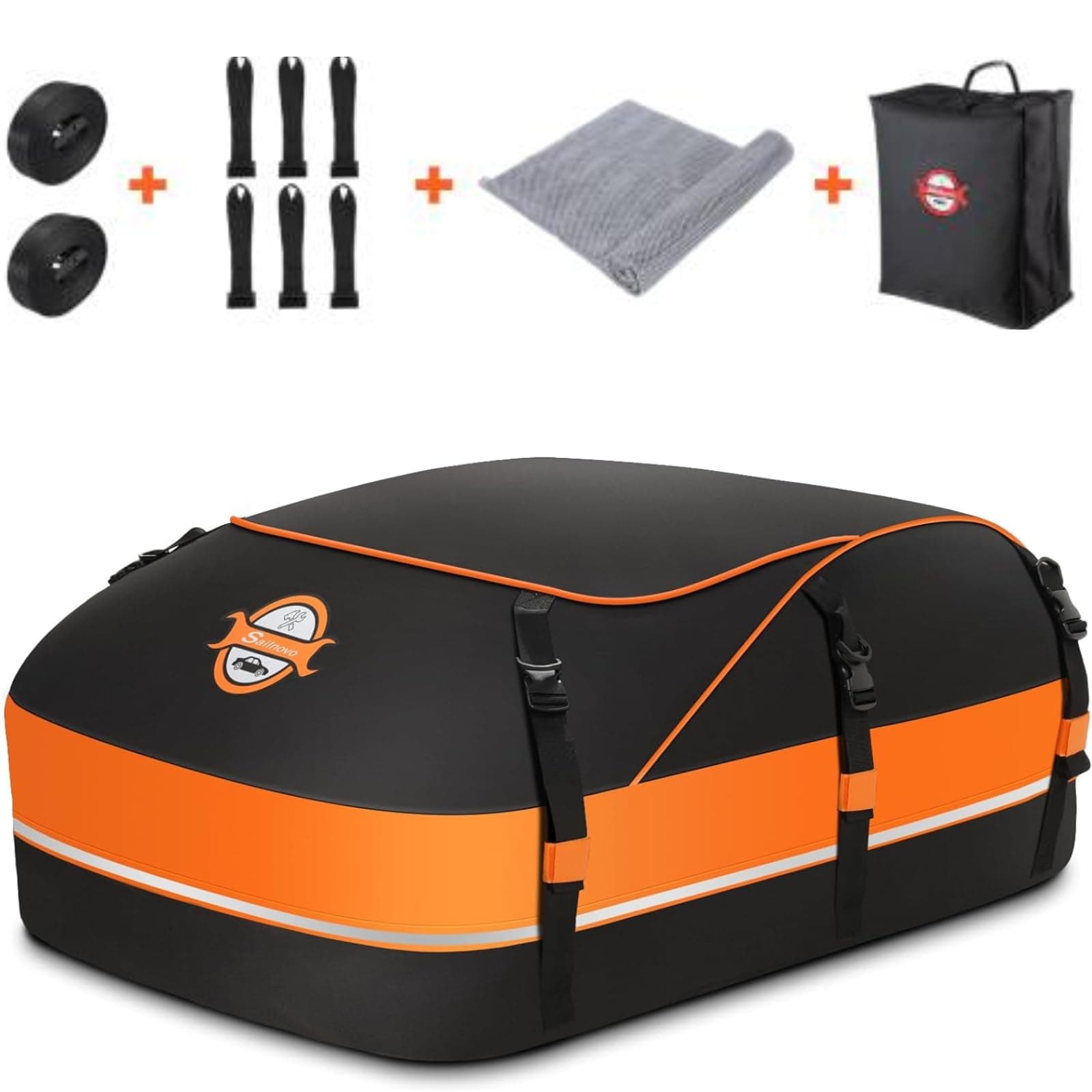 Sailnovo Bolsa de Techo para Coche 580 litros,portaequipajes para Coche, Bolsa de Transporte Impermeable para Coches con o sin portaequipajes, Incluye Alfombrilla Protectora