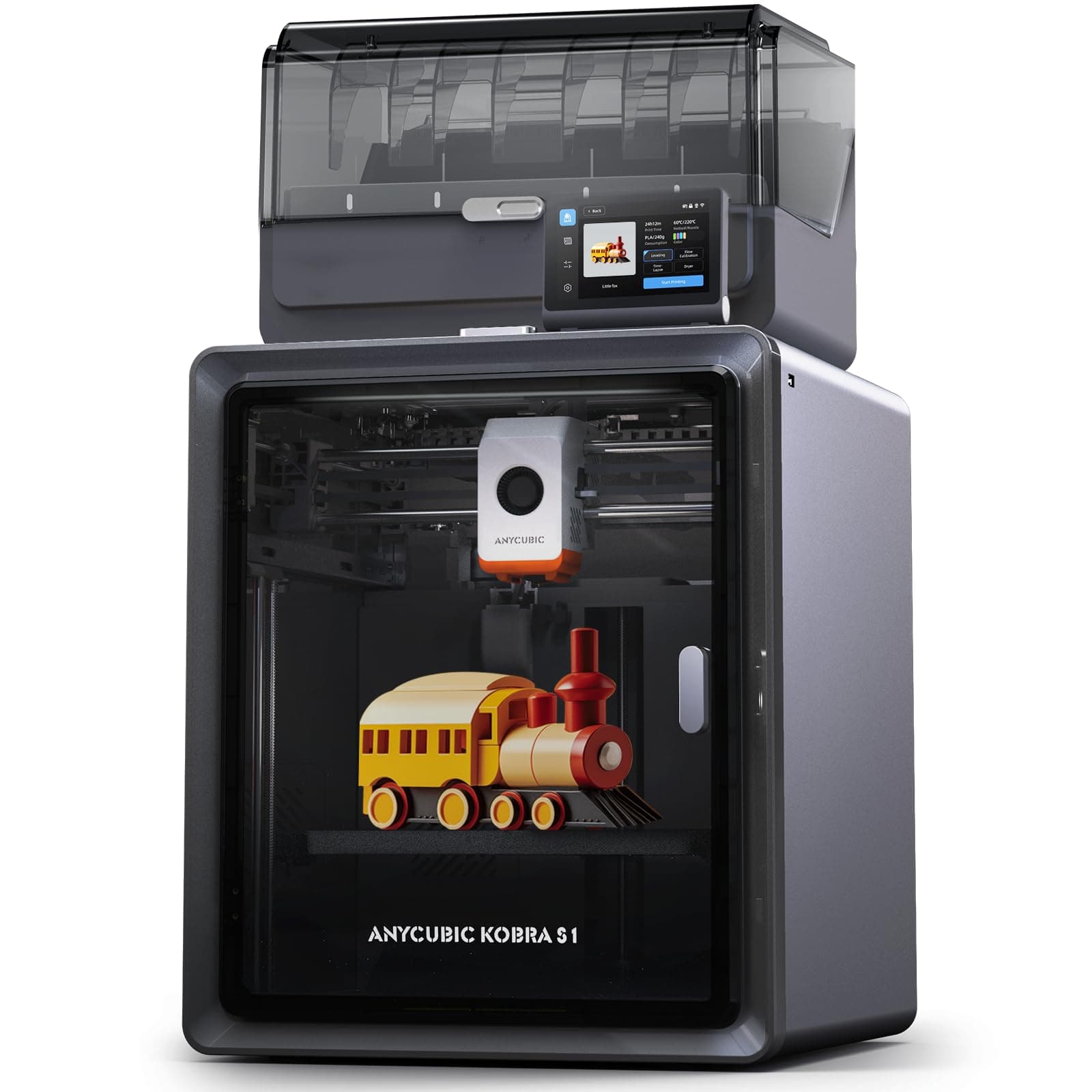 Anycubic Kobra S1 Combo Imprimante 3D Multicolore, Intelligente Impression, Construction CoreXY Fermée, 600mm/s Impression Extrêmement Rapid, LeviQ 3.0, Taille 250 * 250 * 250 mm