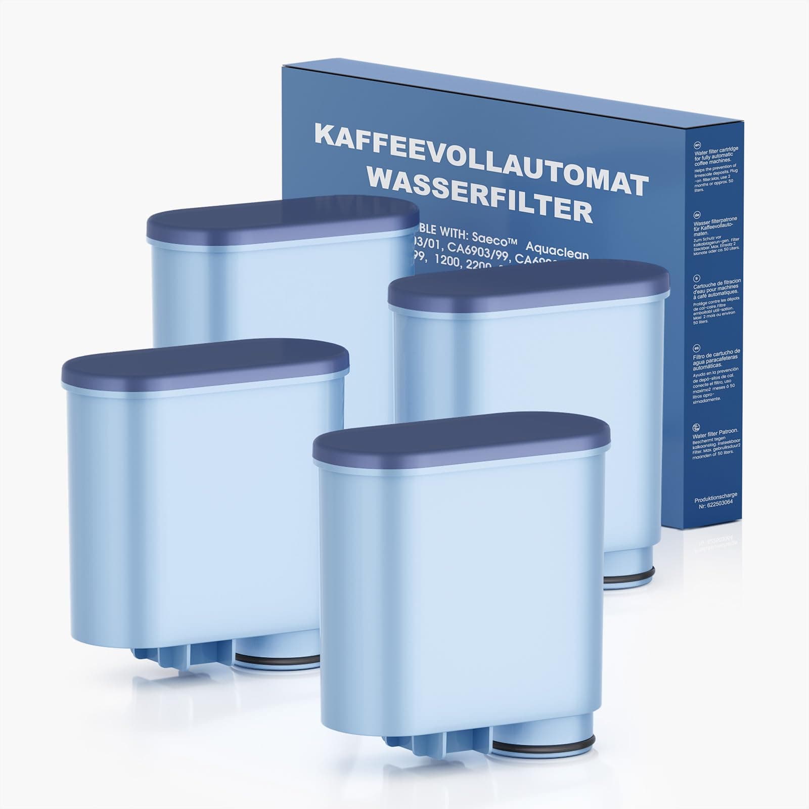 Mutital filtros de agua para cafetera compatible con Philips AquaClean, filtro para cafetera espresso 3200, apto para cafeteras automáticas, filtro antical específico (CA6903) (4 Unidades)