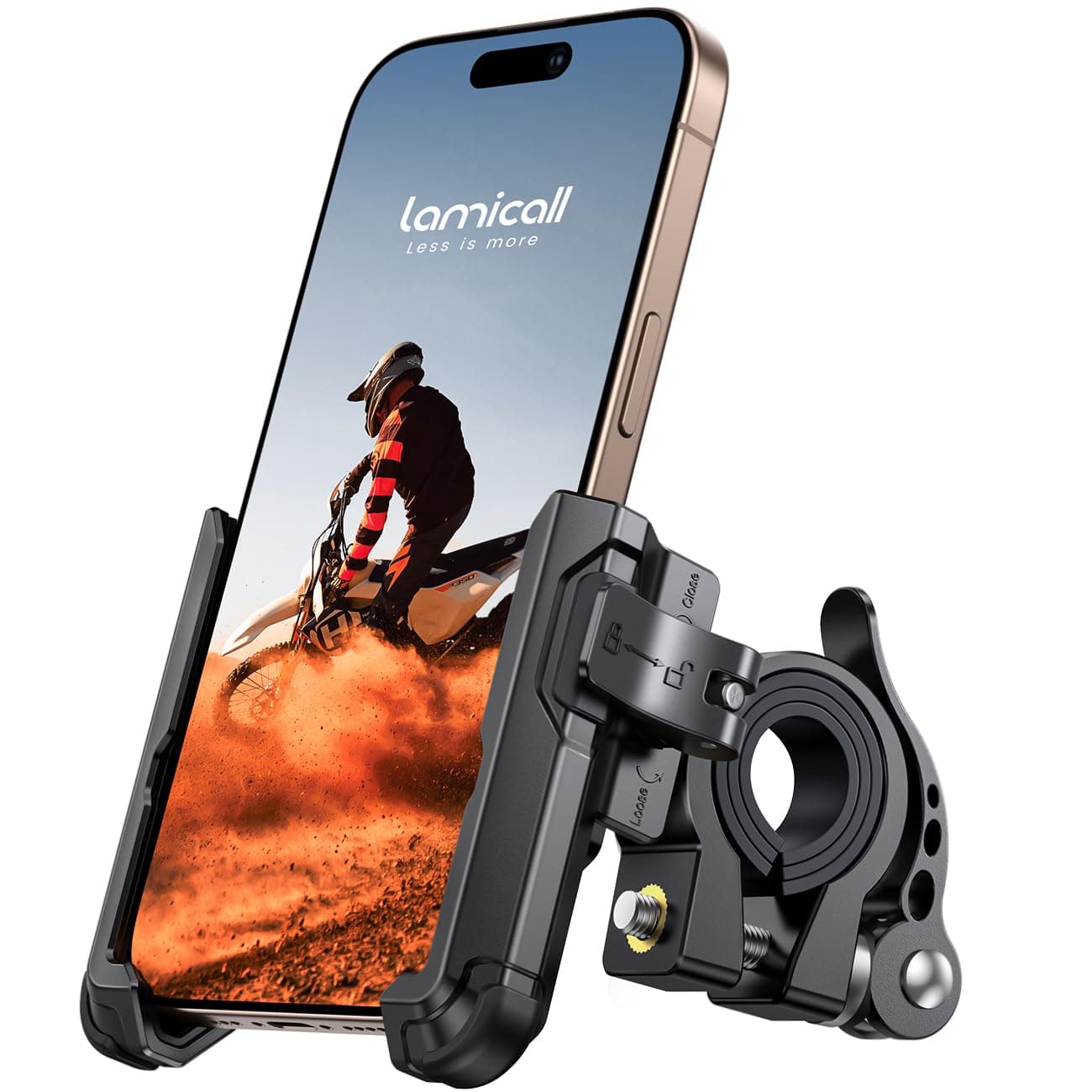 Lamicall Fahrrad Handyhalterung, Motorrad Handyhalter - [Gut für Videoaufnahmen] 360° Drehbare Handy Fahrradhalterung, Universal Handy Halterung Fahrradlenker für iPhone 17 16 15, Samsung, Smartphone