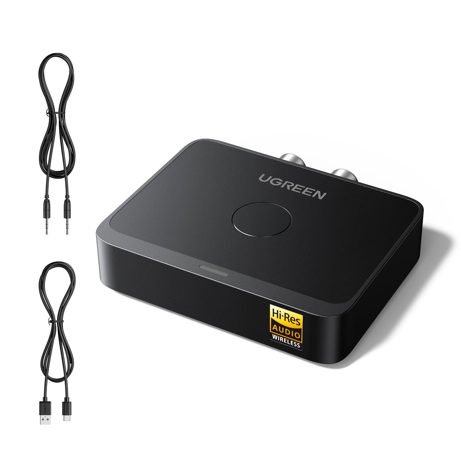 UGREEN Bluetooth 6.0 Adapter Stereoanlage mit LDAC Dekodierung, Hi-Res Audio Gold Standard Zertifizierung, Aux Bluetooth Audio Empfänger kompatibel mit Lautsprecher, Verstärker und Autoradio