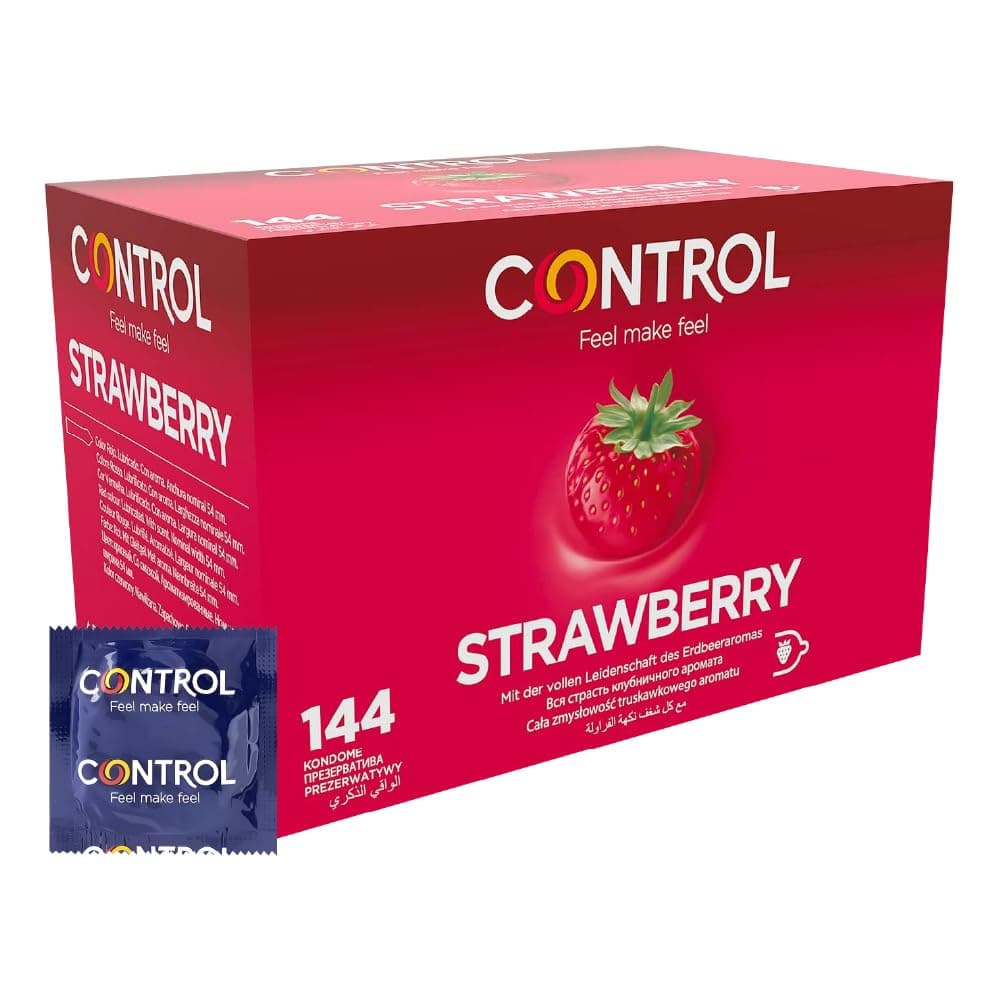 Control Preservativos Strawberry - Caja con 144 Condones