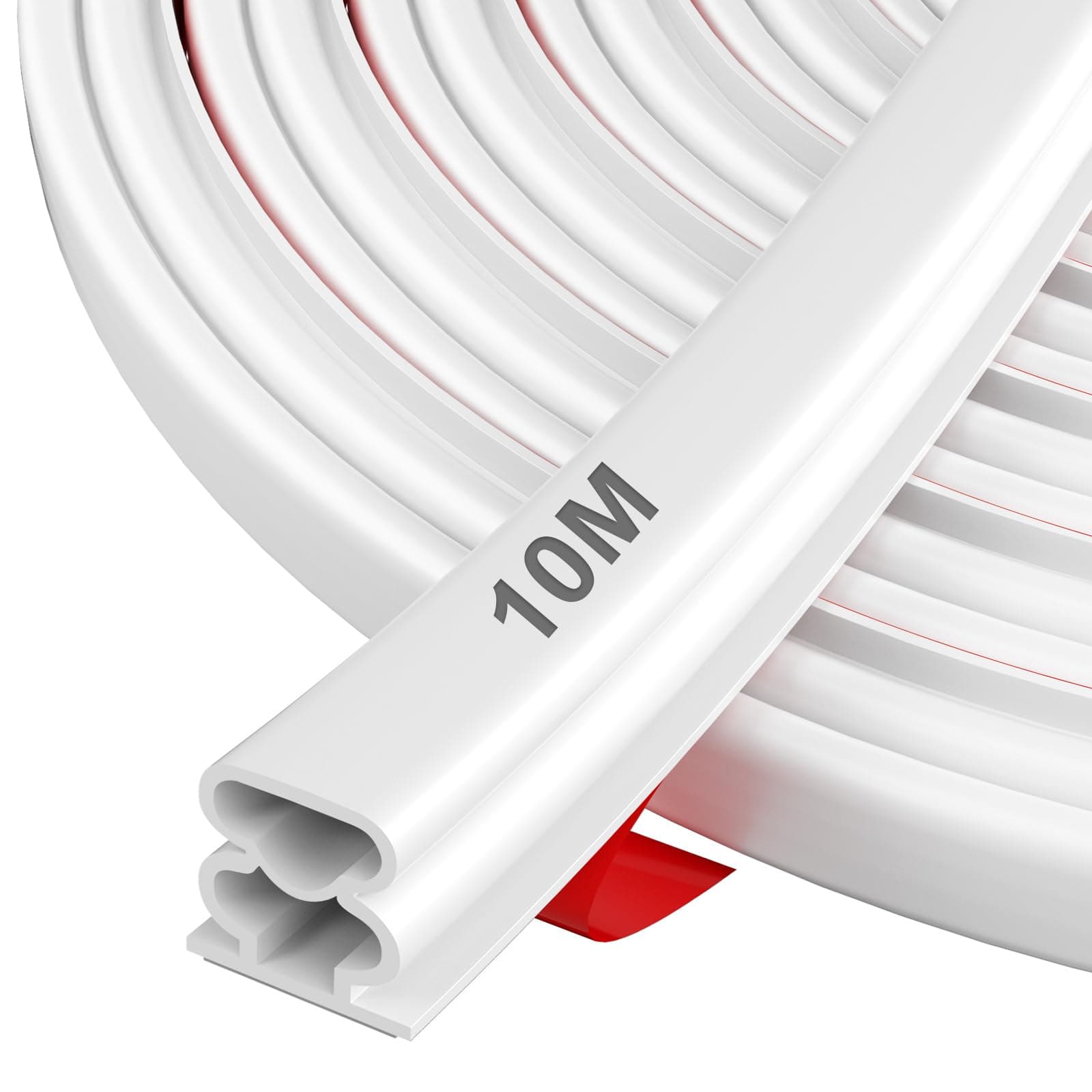 Hzetuu Guarnizione Adesiva per Finestre e Porte - Isolamento Termico e Acustico, Anti-Spifferi, Facile Applicazione, Resistente agli Agenti Atmosferici, Ideale per Casa e Ufficio, 10m, bianco