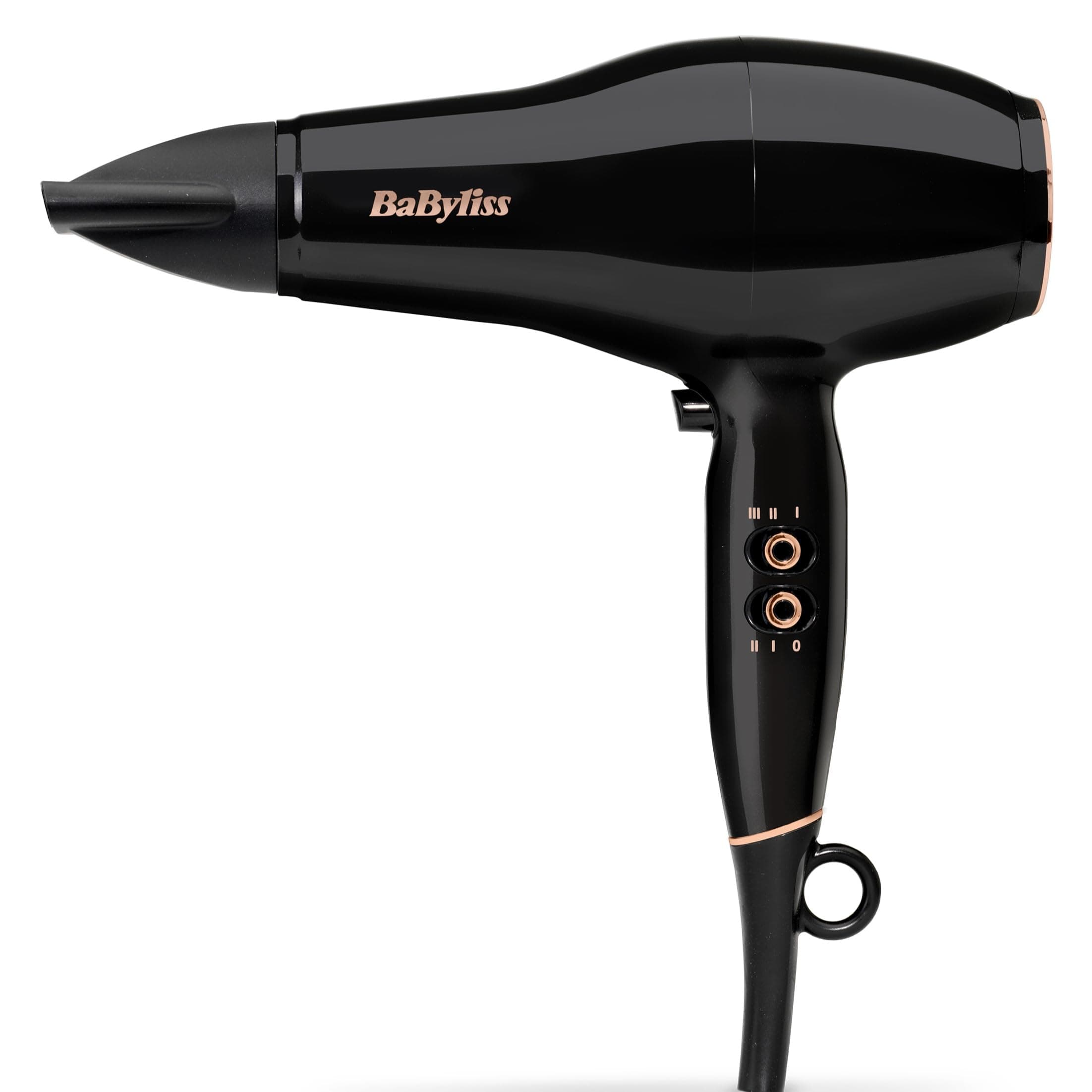 BaByliss Haartrockner Pro Power – Leistungsstarker 2300W Föhn, Professioneller Salon-AC-Motor, Anti-Frizz Ionen-Technologie, 3 Temperatureinstellungen & 2 Geschwindigkeitsstufen, Schwarz, D5245E