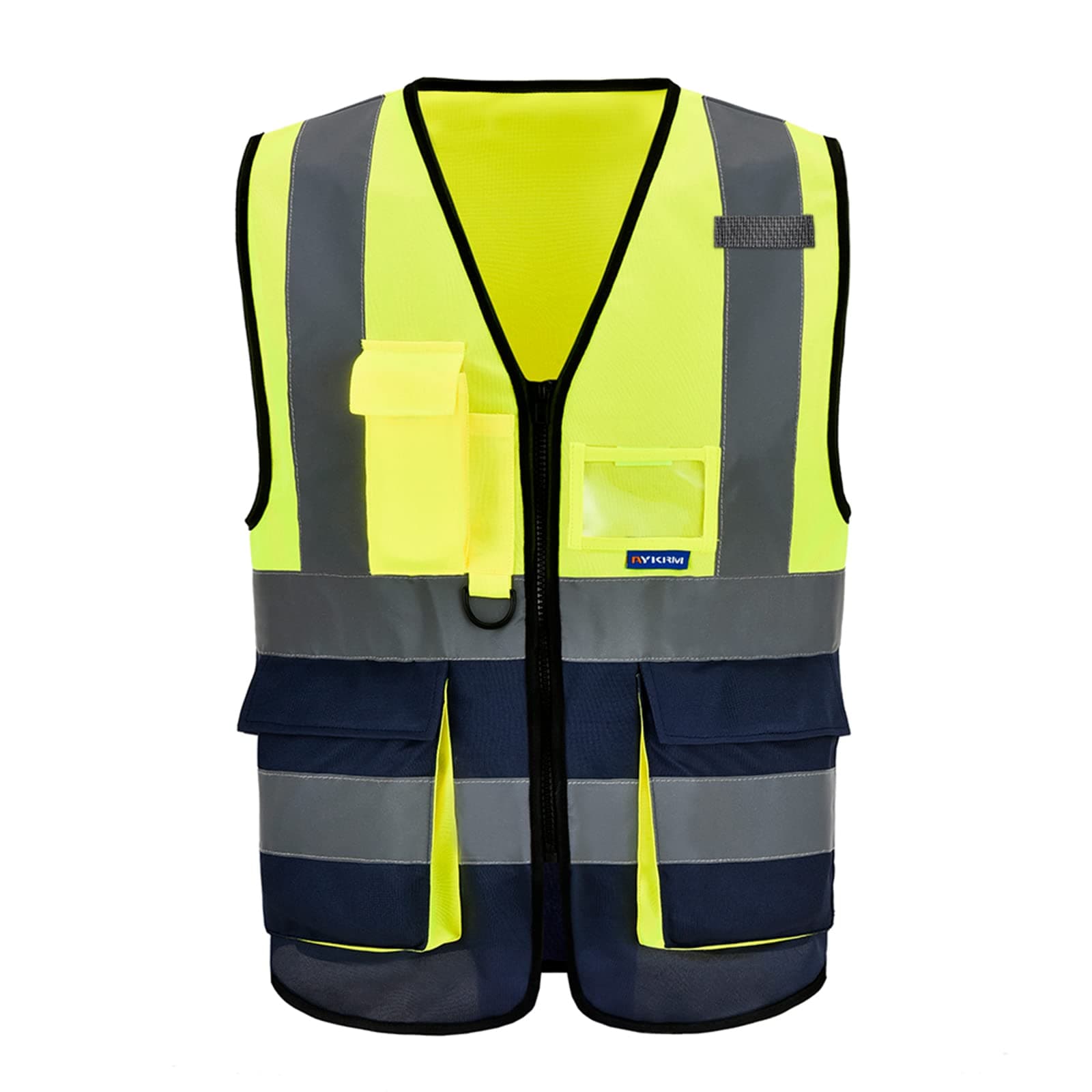 AYKRM Gilet haute visibilité grande taille 6XL 7XL 8XL Gilet de sécurité homme 6XL 7XL 8XL avec poche Devant avec des Bandes réfléchissantes Unisexe