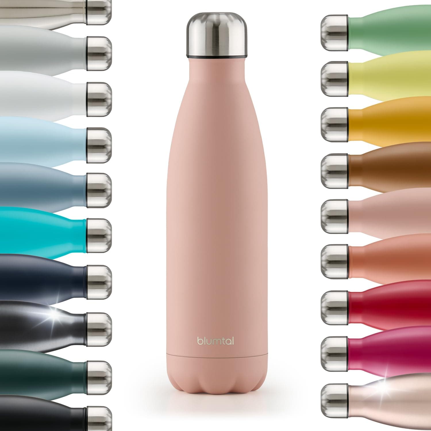 Blumtal Trinkflasche 1000 ml Edelstahl - auslaufsichere Isolierflasche - BPA-freie Trinkflasche kalt & warm - doppelwandige Insulated Bottle - rostbeständige Isolierflasche Mellow Rose - Rosa