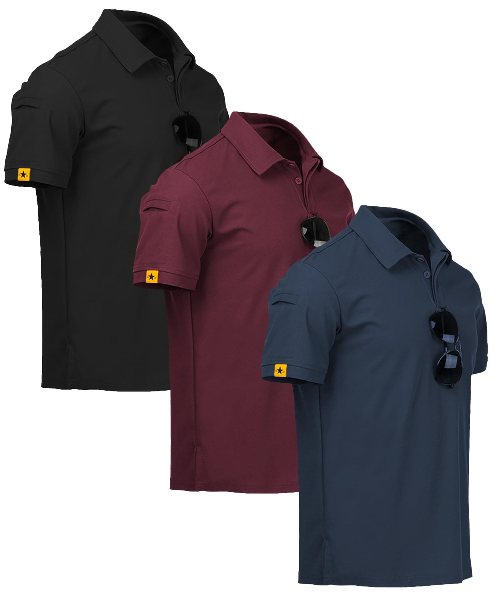 ZITY 3 Pack Polo Hombre Manga Corta Secado Rápido Transpirable Camiseta Hombre Polo Verano Casual Sport Camisa Regular Fit Golf Polo Shirts