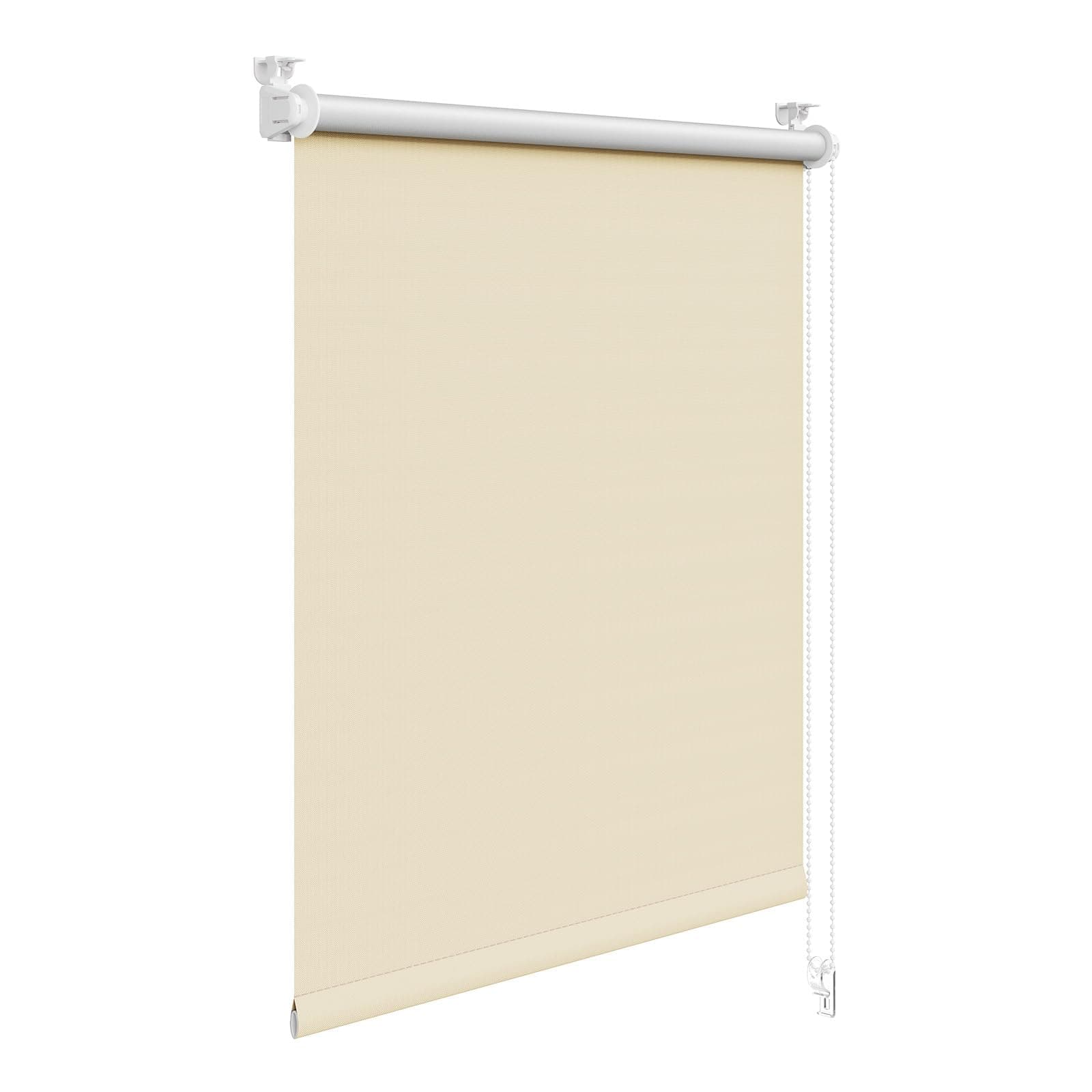 WOLTU Verdunkelungsrollo ohne Bohren, Thermo Verdunkelungsrollo mit Kette, Sichtschutz, für Türen und Fenster, 90 x 160 cm, Beige