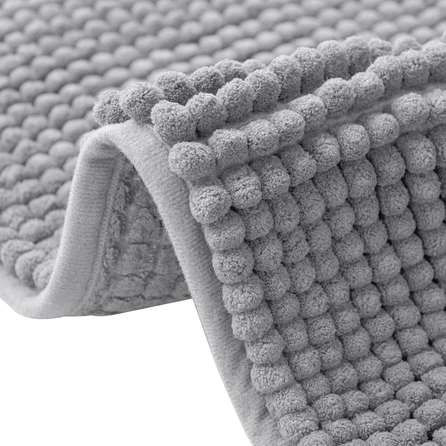 Flintronic Alfombra Baño Antideslizante, alfombra Baños Microfibra de Chenille, Alfombras de baño Lavable a Máquina, Suave y Cómoda, Agua Súper Absorbente, para Bañera,Ducha Baño (Gris Plata 40*60CM)