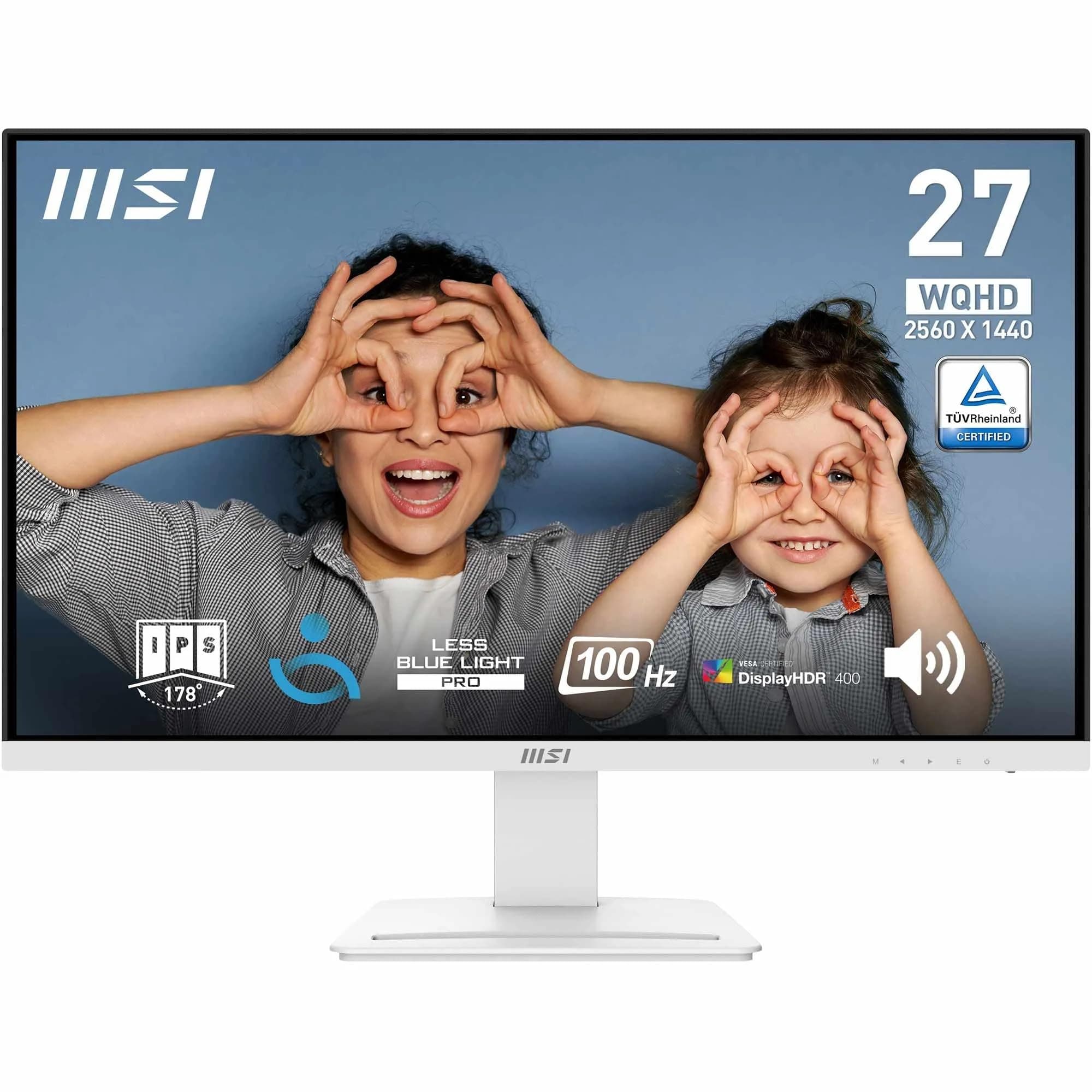 MSI Pro MP273QW E2 Monitor Profesional WQHD de 27", Panel IPS 2560 x 1440, 100 Hz, Pantalla Agradable a la Vista, Altavoces Integrados, inclinación Ajustable, HDMI 2.0b, DP (1.2a)