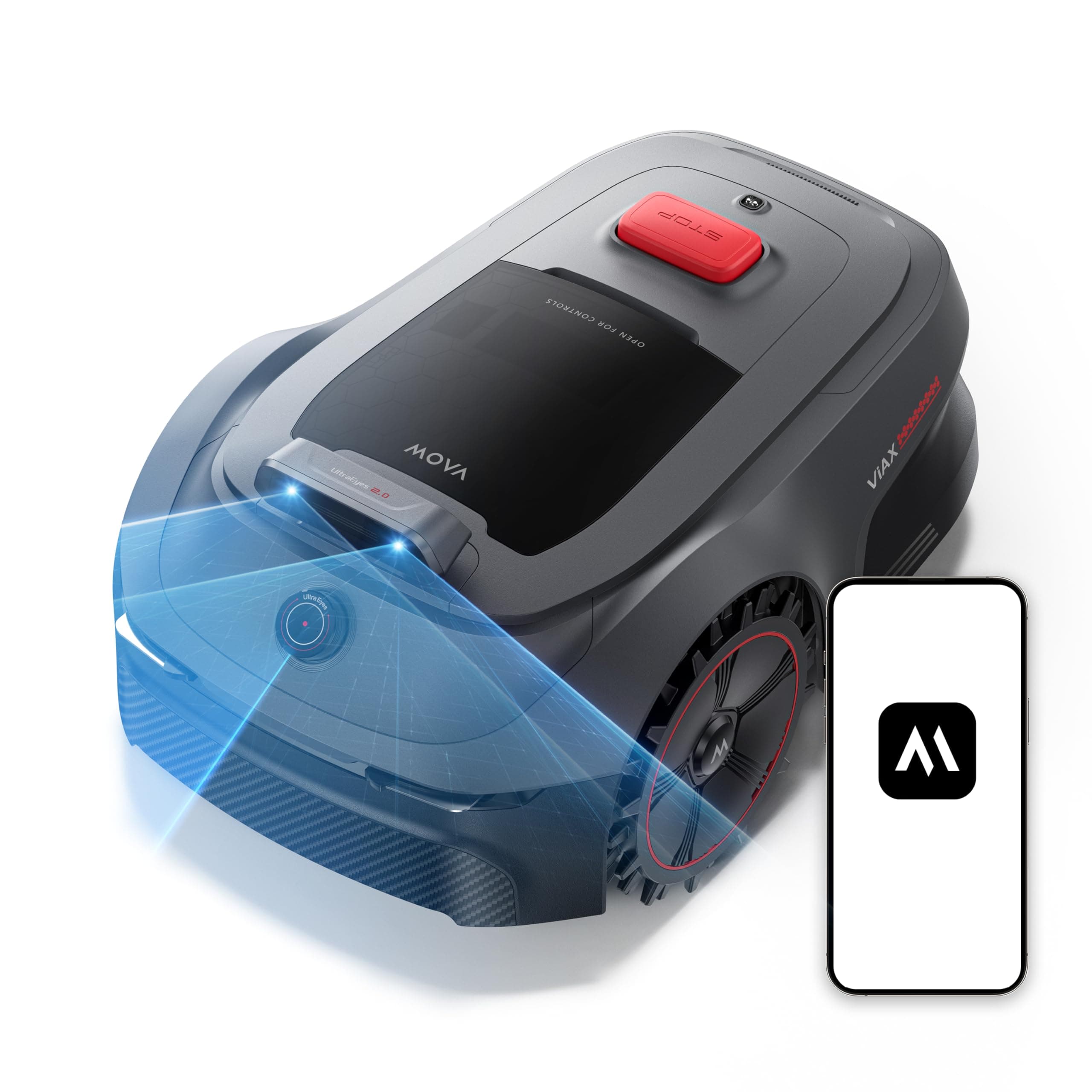 MOVA ViAX 500 Robot Tagliaerba, Copertura 500 m², Mappatura senza RTK e Assistita dall'IA, LiDAR 360° + Doppia Visione AI, Evitamento Intelligente degli Ostacoli, Percorso a Forma di U