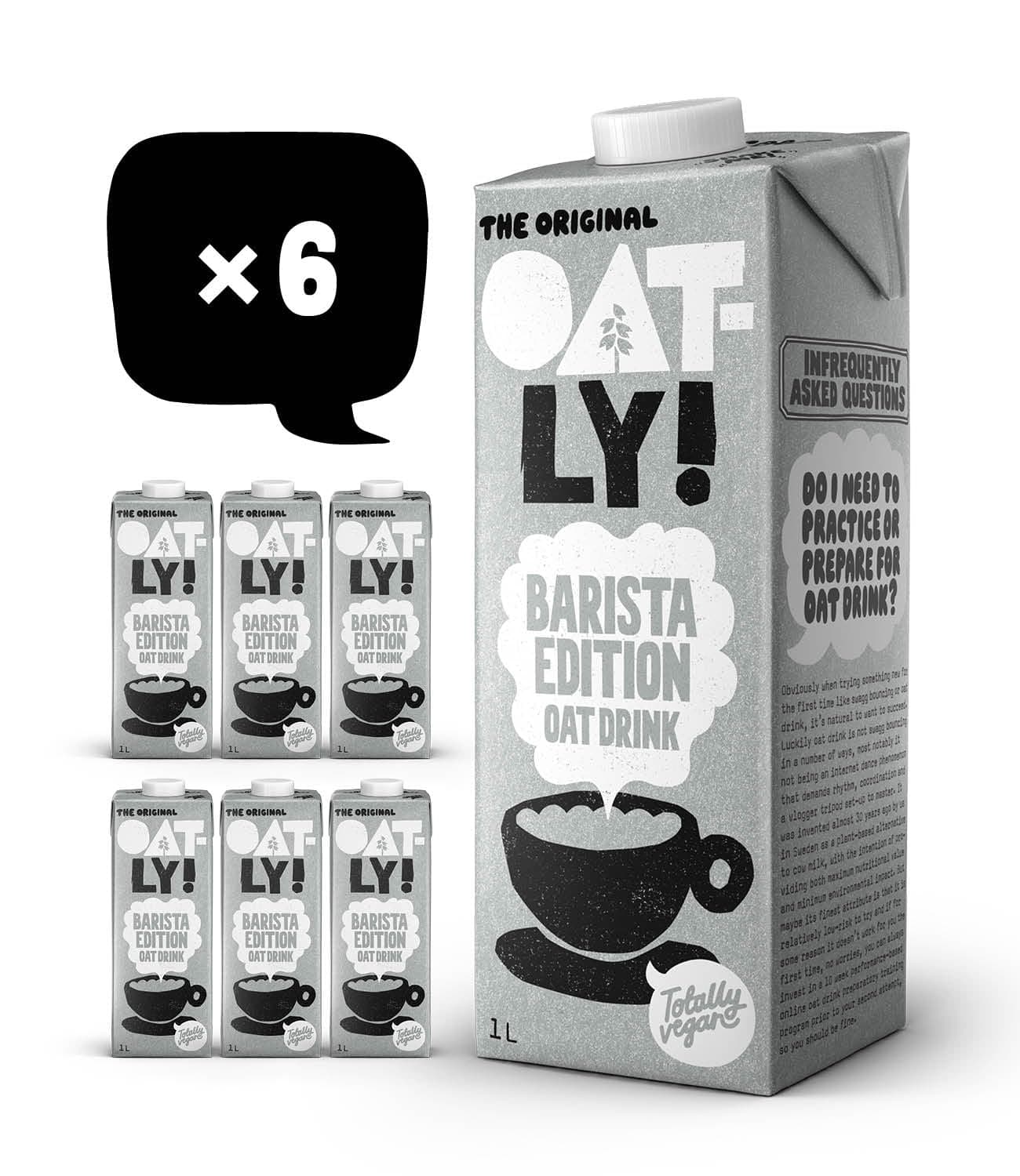 Oatly Bebida de Avena Barista Edition 1 L (Paquete de 6)