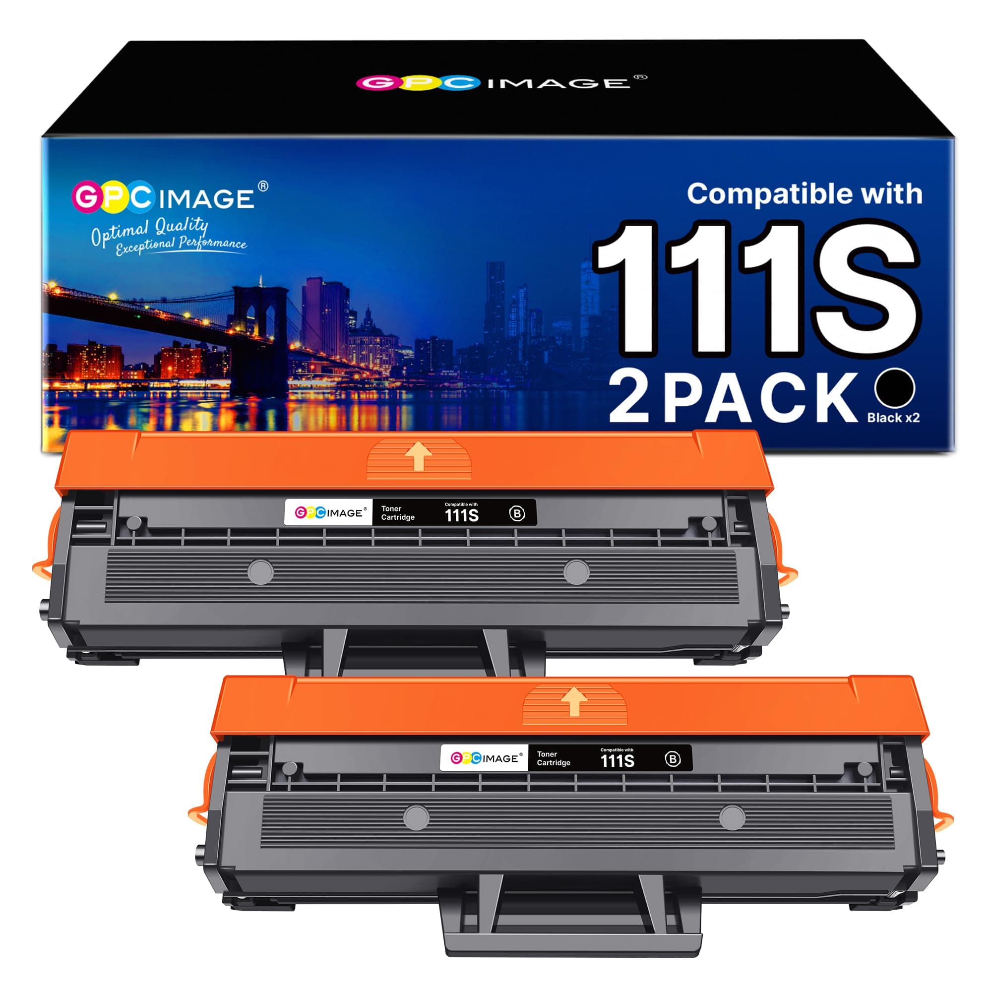 GPC IMAGE MLT-D111S Toner Kompatibel für Samsung D111S MLT-D111L Schwarz Druckerpatrone für Samsung Xpress M2070w Toner M2070 M2026W M2026 M2070FW M2020 M2022W M2022 M2070F (Schwarz, 2er-Pack)