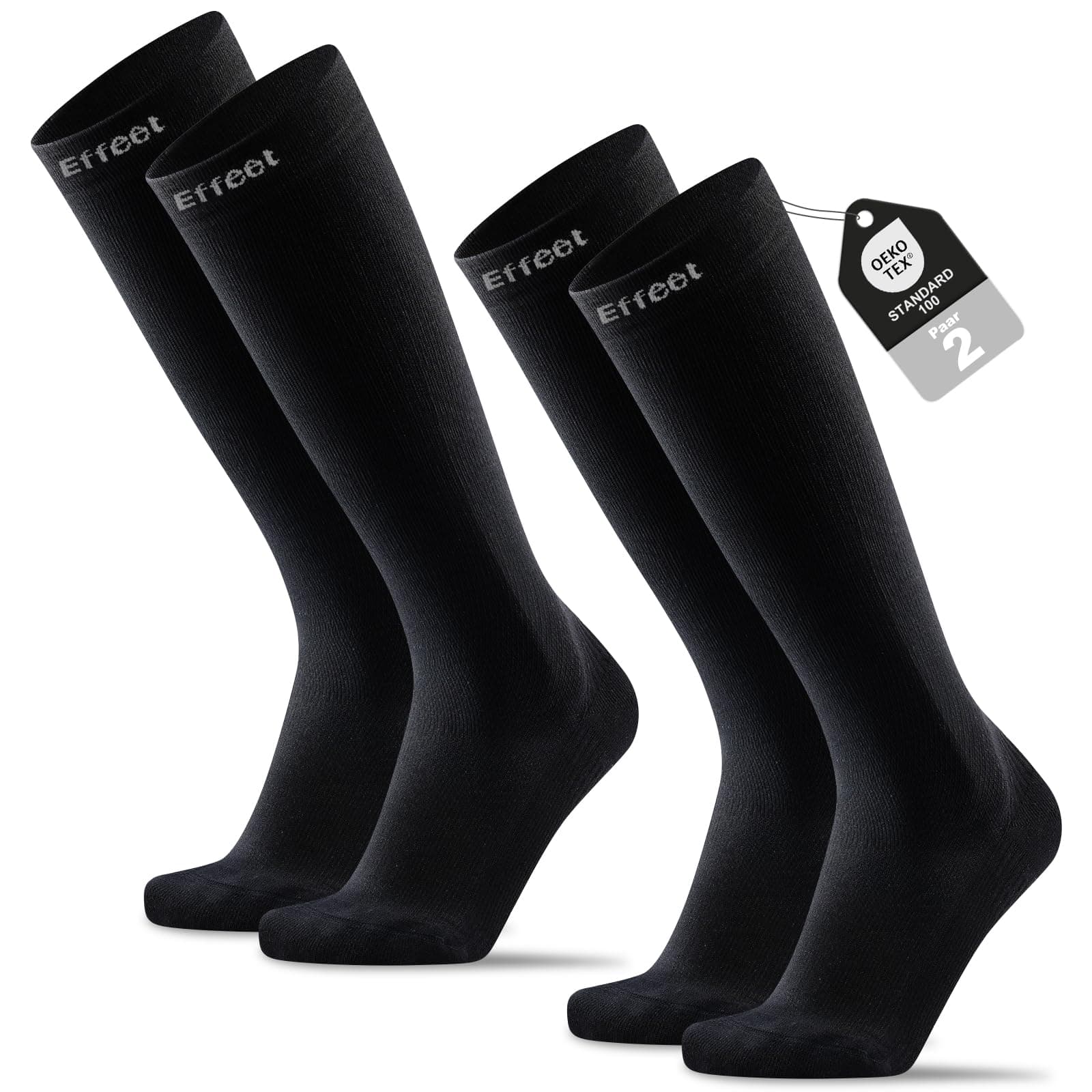 Effeet 2 Paia Calze Compressione Graduata Donna Uomo 20-30 mmHg, Calze Compressive Gambaletti Compressione Graduata Per Sport, Volo, Viaggio, Gravidanza E Lunghe Ore In Piedi