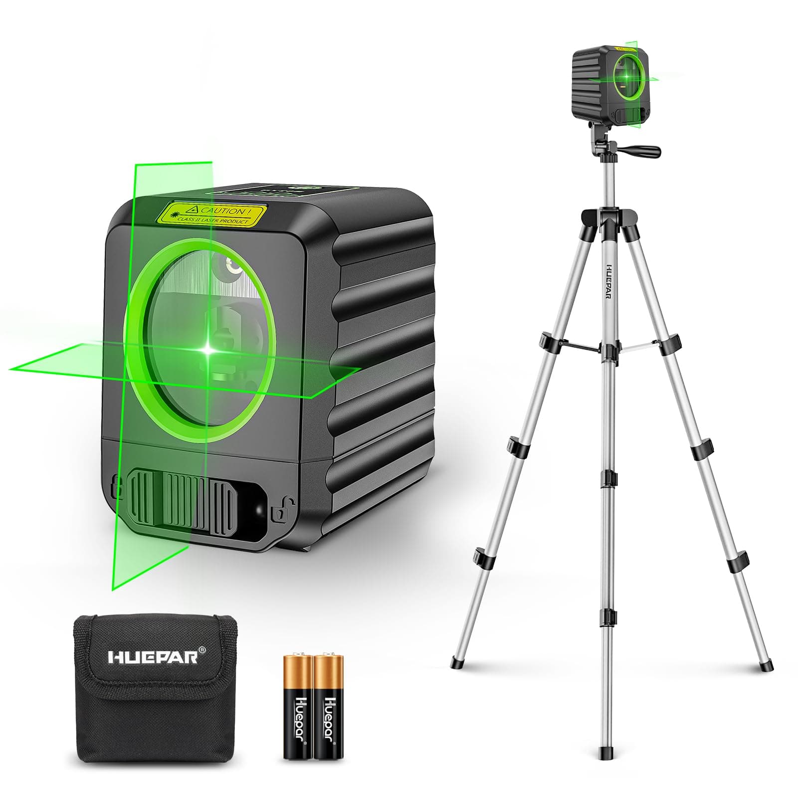 [Version supérieure]Niveau Laser,Ensemble de trépied de niveau laser | Huepar B011G-TP 30m Outil de niveau laser autonivelant DIY, niveau laser verte pour accrocher des tableaux,carrelage