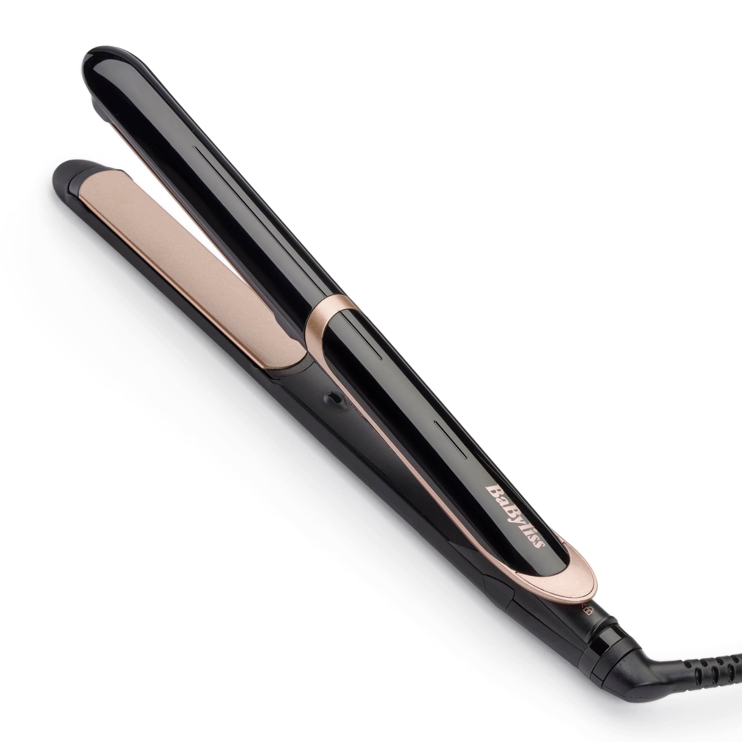 BaByliss Lisseur Cheveux Super Smooth- Technologie ionique anti-frisottis, Tapis thermorésistant, Plaques en céramique pour un lissage parfait, Chauffe ultra-rapide, Températures de 140-235°C, ST393E