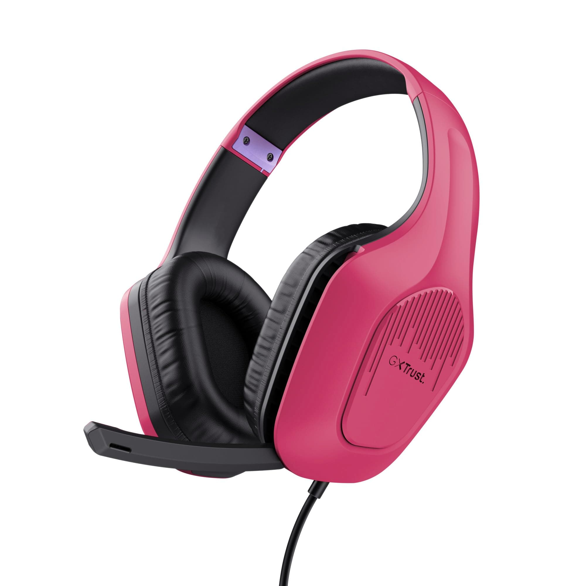 GXTrust 418P Rayne Cuffie Gaming Leggere per PC Xbox PS4 PS5 Switch Mobile, Driver da 50 mm, Jack Audio 3.5 mm, Cavo 2m, Cuffie con Microfono Over-Ear, Rosa