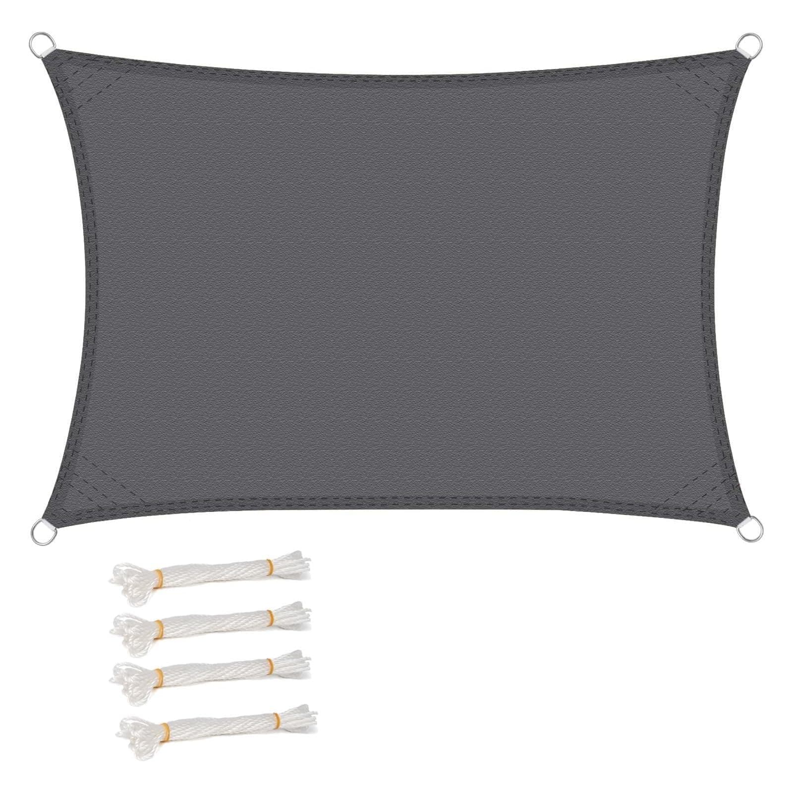 WOLTU Vela ombreggiante 4x6m in PES 160 g/m² Idrorepellente Tenda a Vela Parasole Rettangolare Protezione Solare Respirante Anti UV Giardino Esterni Grigio