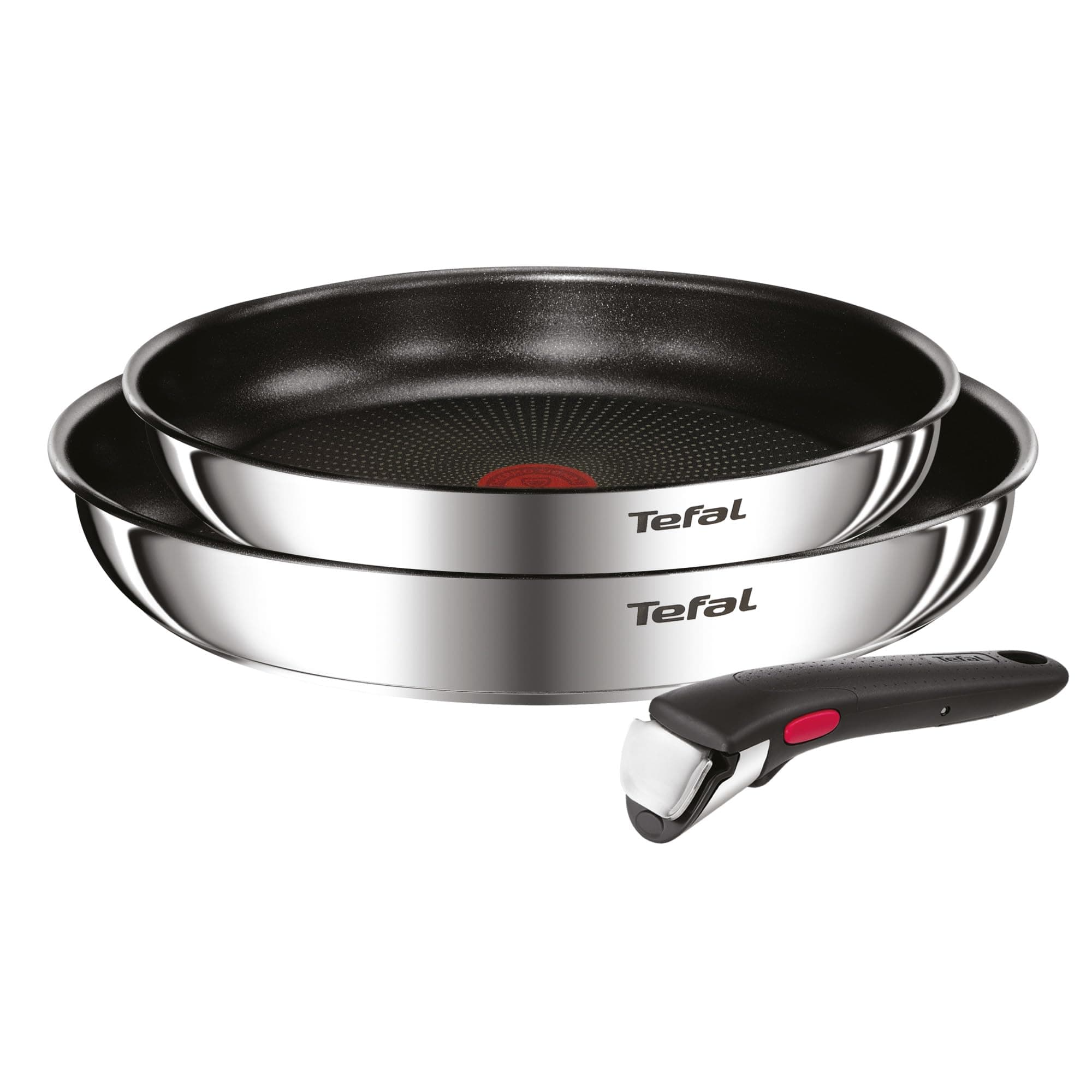 Tefal Ingenio Emotion - Juego de 2 Sartenes 22/26 cm + Mango extraíble, Apto inducción, antiadherentes, revestimiento titanio, Thermo-signal, apto lavavajillas y horno