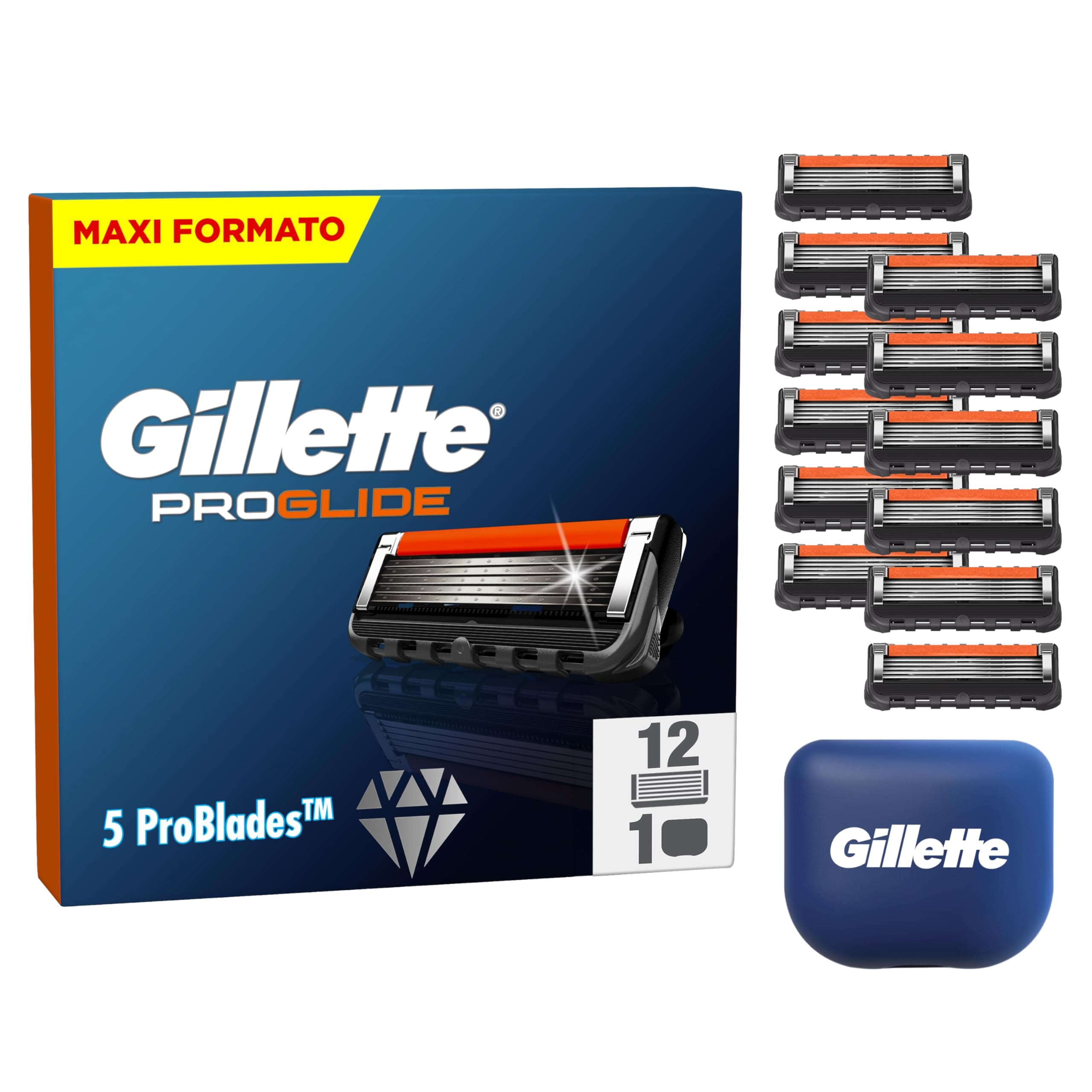 Gillette Proglide 12 Lametta Gillette Proglide Di Ricambio Per Rasoio Barba Manuale Con Doppia Lubrificazione E Lubrificazione EverGlide Una Profondità E Comfort Incredibili, Lama Barba Uomo