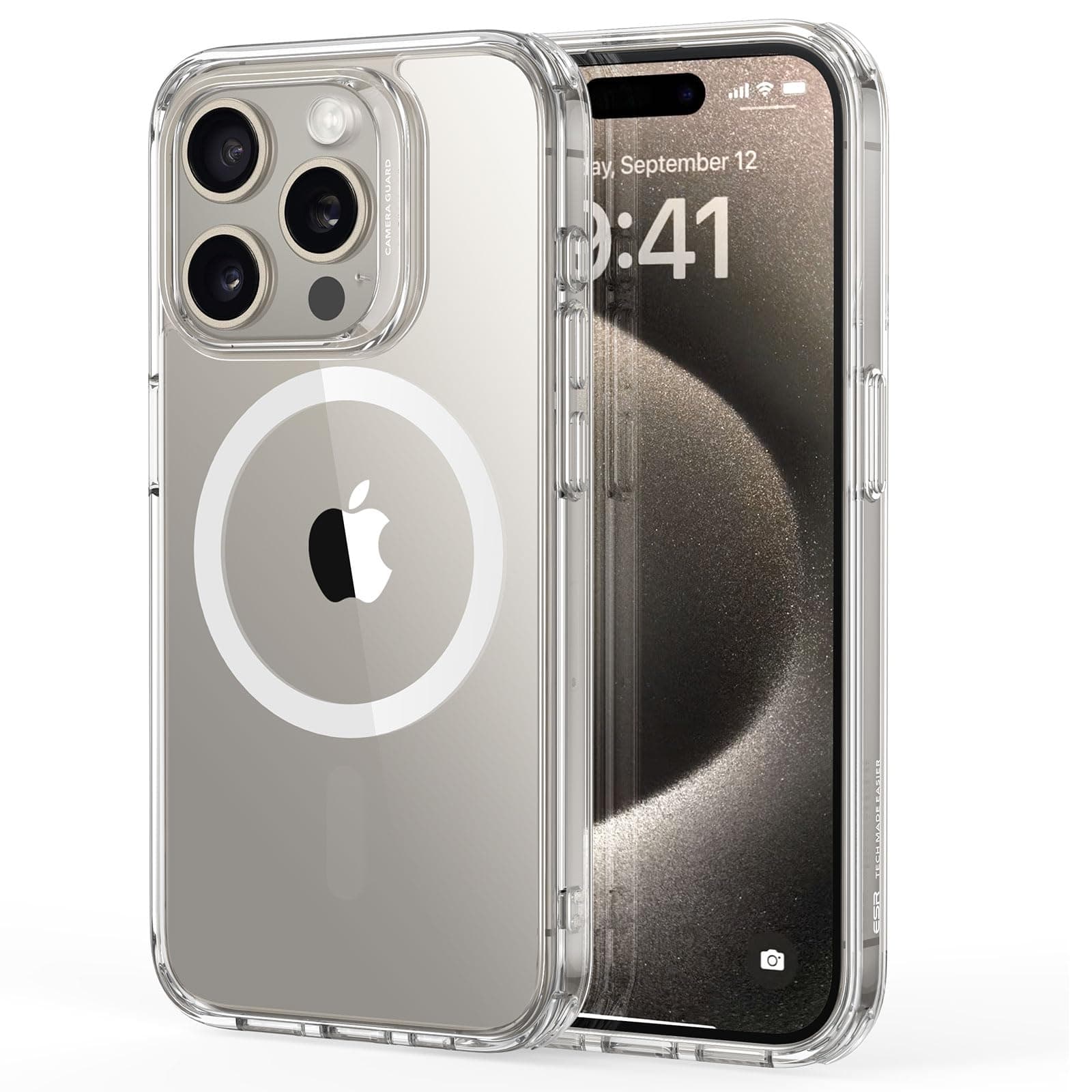 ESR für iPhone 15 Pro Hülle Kompatibel mit Magsafe, Handyhülle für iPhone 15 Pro Case, Anti-Vergilbung, Zertifizierter Militärschutz Starke Stoßfest, Klar