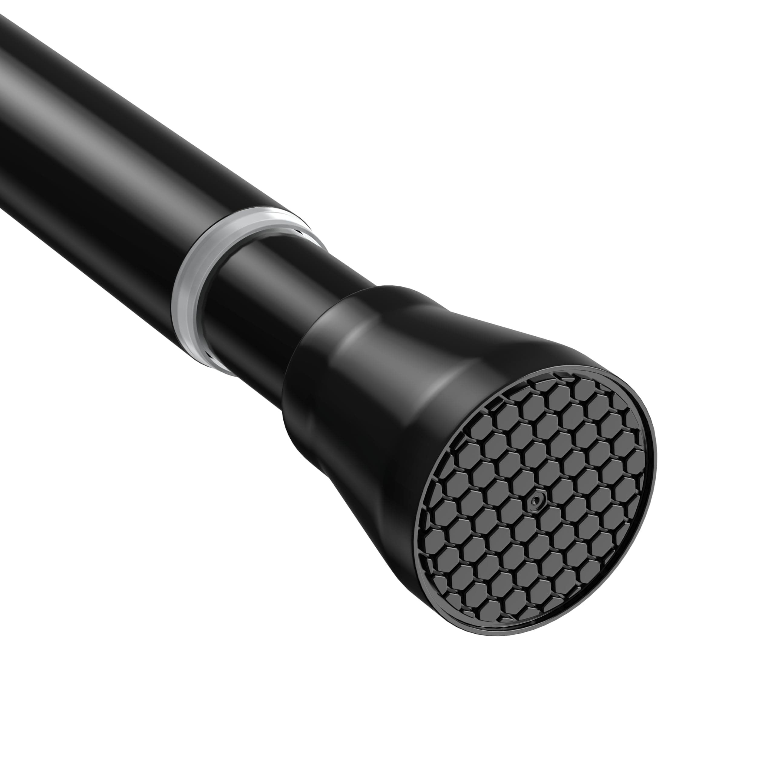 AIZESI tringle rideau sans percage 74.5-163 cm Tringle Rideau Extensible - Barre Telescopique Acier Inoxydable Noir pour Salle de Bain, Fenêtre, Porte, Penderie (diamètre 22 mm)