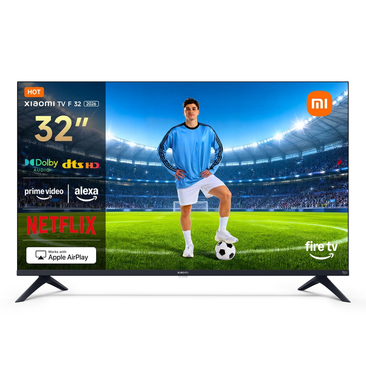 XIAOMI TV F 32, 32 pollici (81 cm), HD, Smart TV, Fire TV,Triple Tuner DVB-C/S/S2/T/T2, Dolby Audio, DTS Virtual:X, DTS-HD, Controllo Vocale Alexa, Compatibile con Apple AirPlay