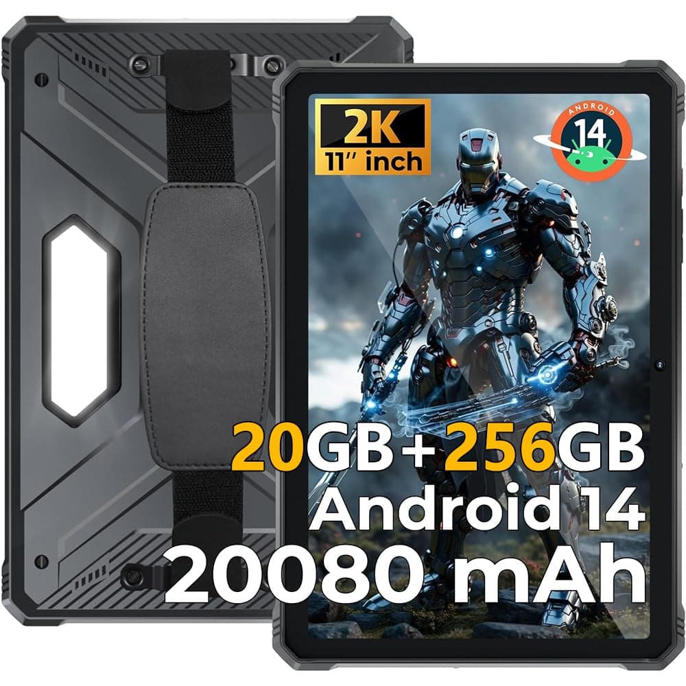 HOTWAV R9 Pro 4G Tablet Resistente 11 Pulgadas, 20080mAh Teléfono Móvil Resistente, 20GB+256GB/2TB, 2K FHD+, Android 14 Tablet Impermeable IP68/IP69K, 2 Altavoz Estéreo, 64MP,4G LTE,5G WiFi,GPS,OTG