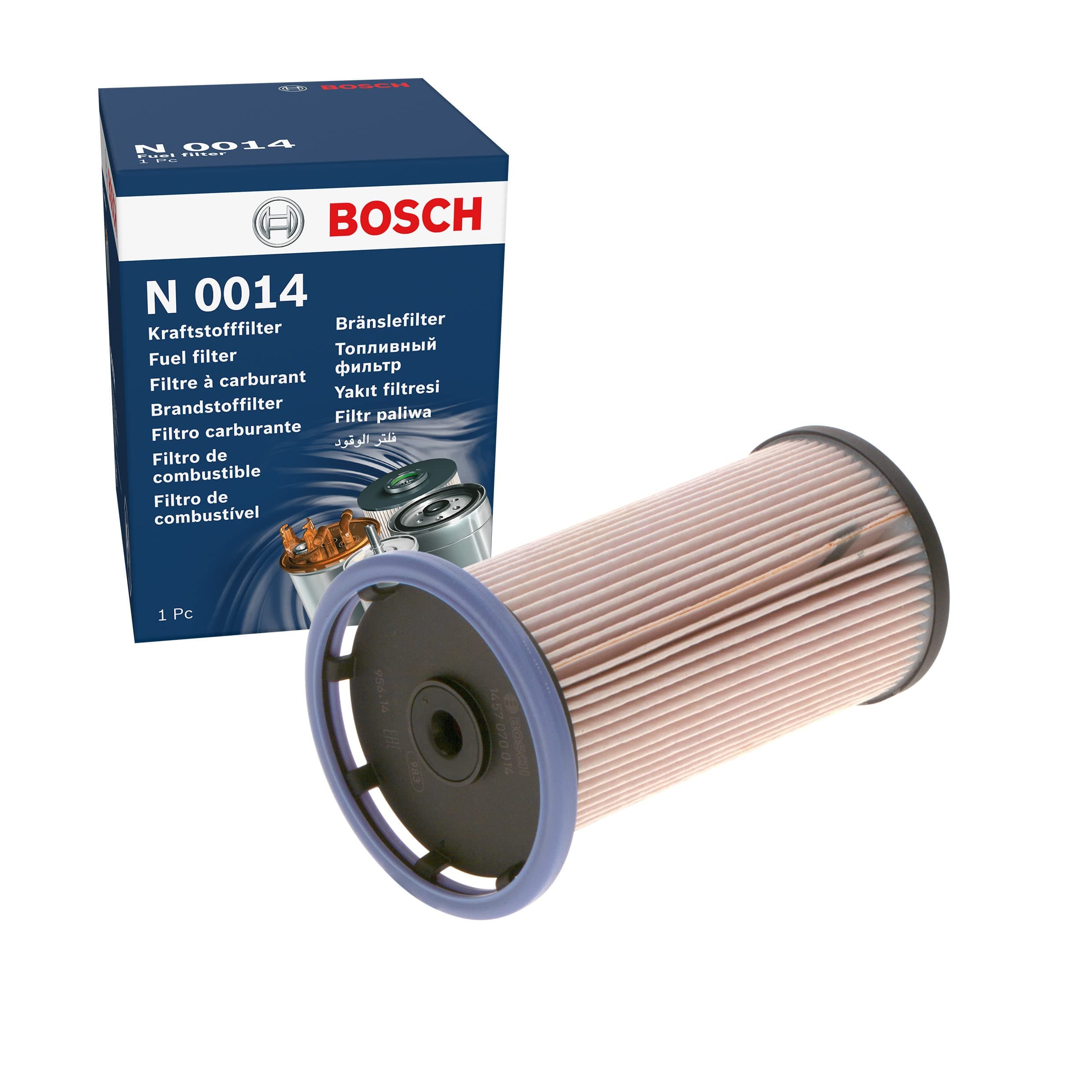 Bosch N0014 Dieselfilter für Autos - scheidet Partikel und Wasser vom Kraftstoff ab - schützt die Einspritzanlage