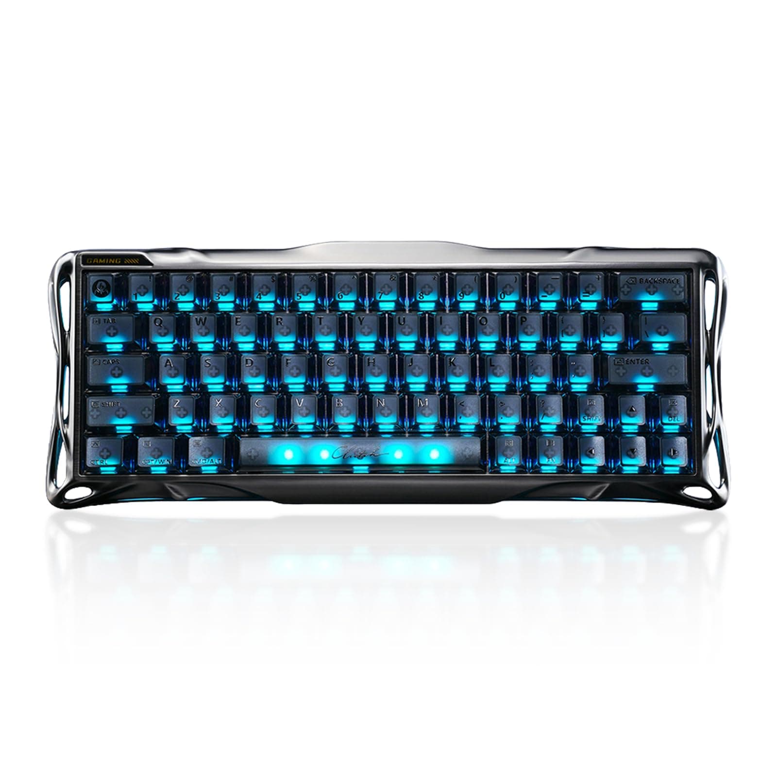 GravaStar Mercury V60 Pro Teclado Gaming 60% Efecto Hall, Switches Magnéticos, RT 0.005mm, 8K Polling Rate, Rapid Trigger, Cuerpo Aluminio CNC, Latencia 0.125ms, Driver Web, RGB (Gunmetal Smoke)