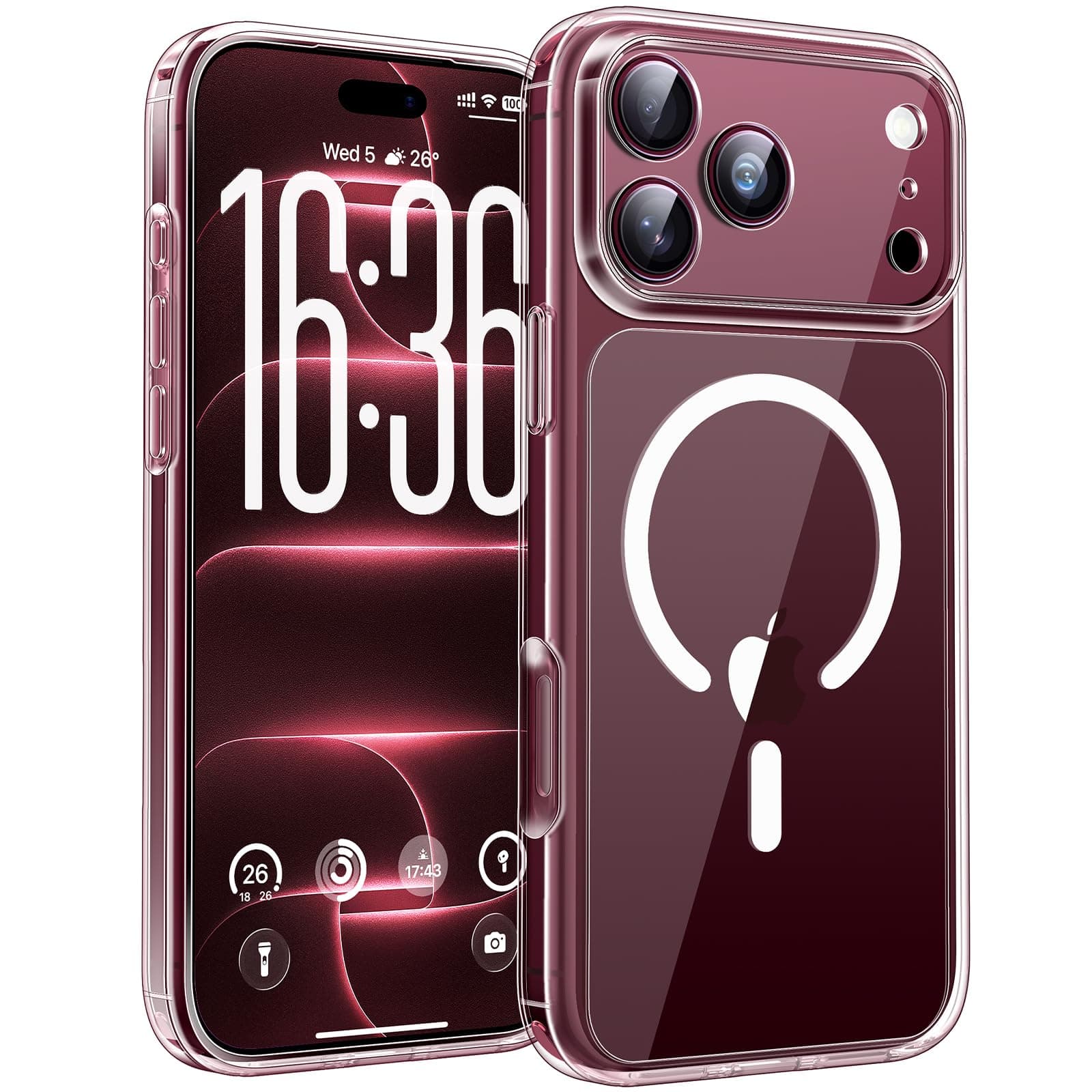 TOCOL Coque pour iPhone 18 Pro, Compatible avec MagSafe, Transparent | Protection de l'objectif Améliorée, Pas Facile à Jaunir, Résistant aux Rayures, Anti-Traces de Doigts, Case Fine Antichoc