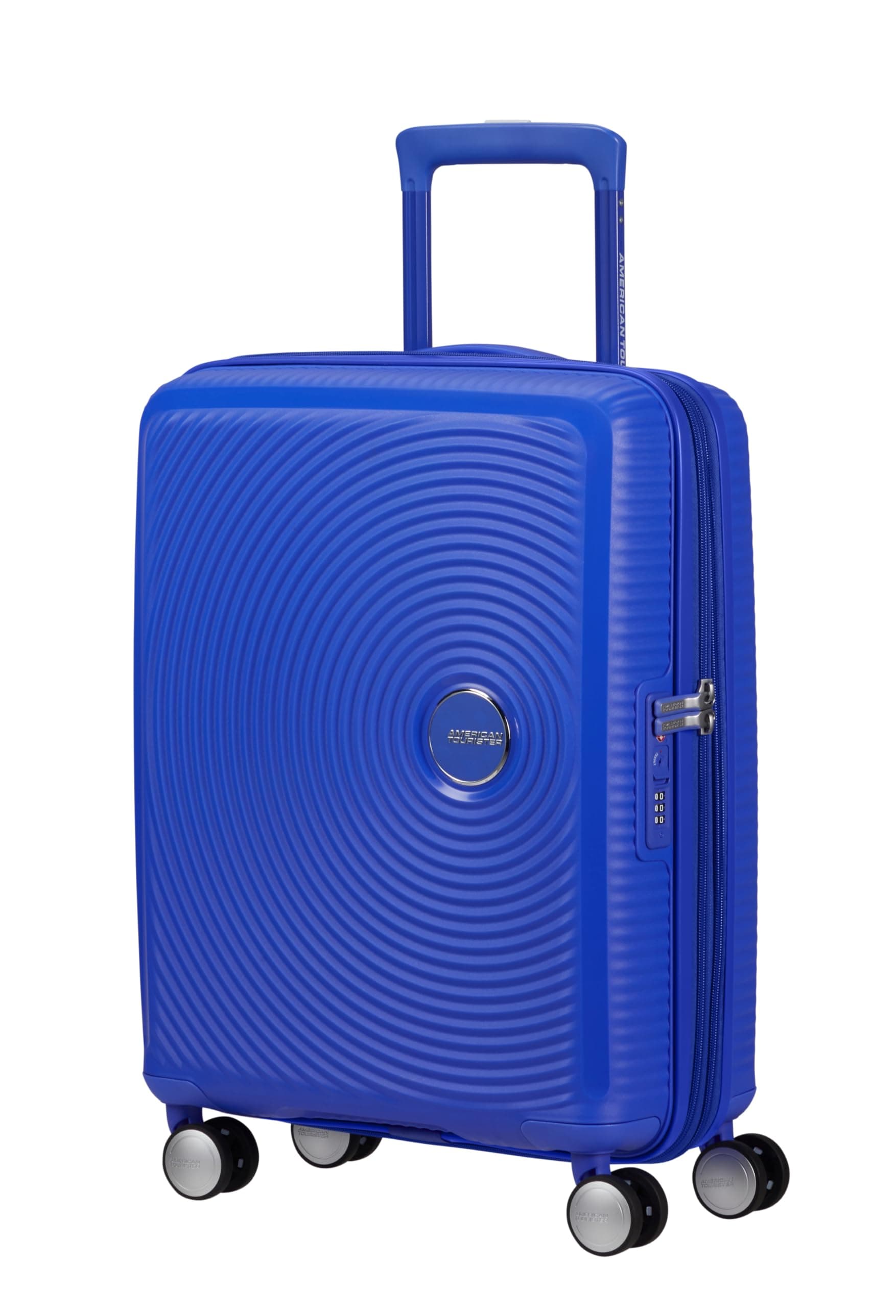 American Tourister Soundbox - Valigia Bagaglio a Mano 55 x 40 x 20/23 cm - Trolley Rigido per EasyJet & la Maggior Parte delle Compagnie Aeree, Espandibile, 35.5/41L, (Cobalt Blue)
