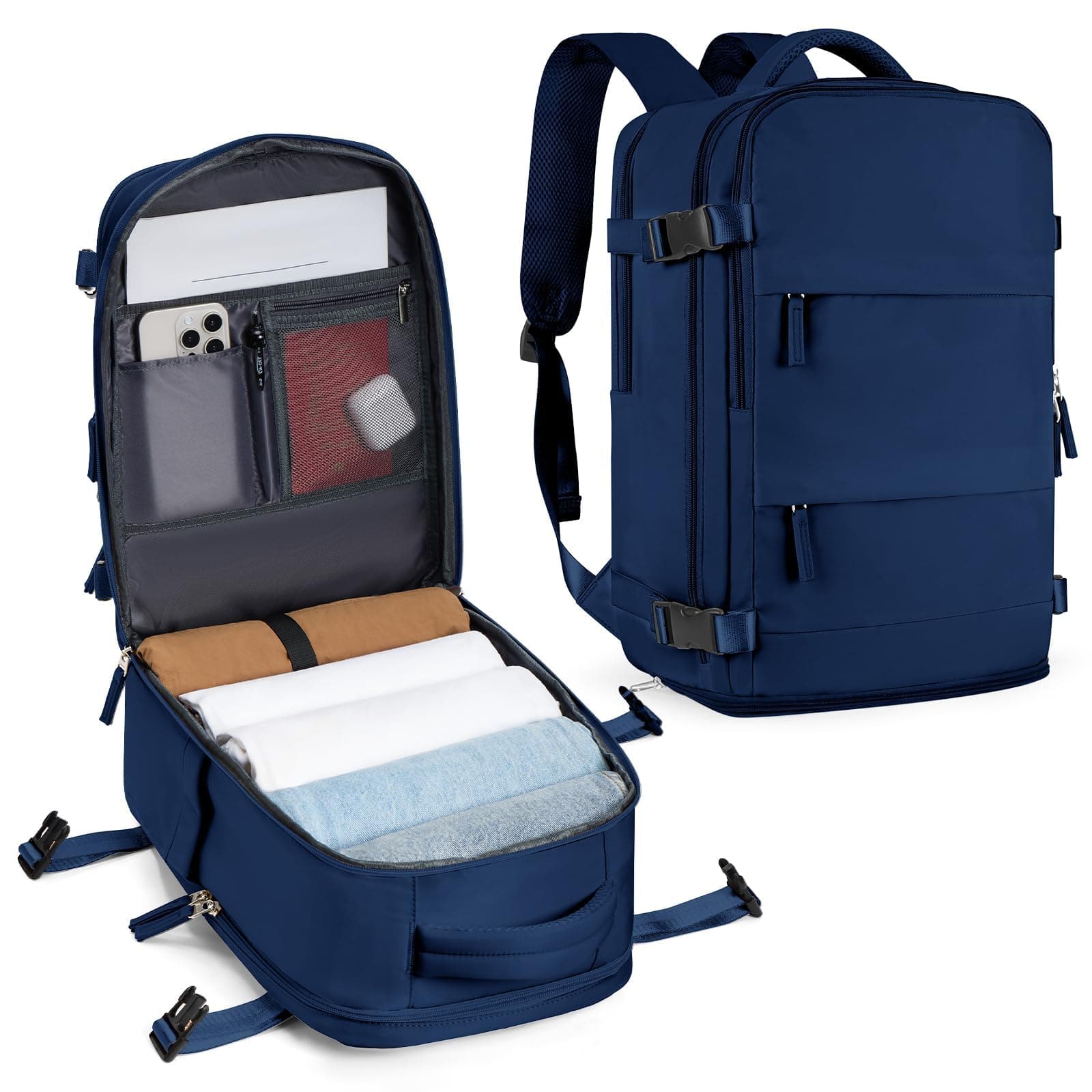 SZLX Mochila Viaje Cabina Avion 40x30x20 Mujer Ryanair Equipaje de Mano 40x30x20 Vueling Wizzair Mochila Viaje Bolsas de Viaje Easyjet para Portatil 14 pulgadas Hombre con compartimento zapatos
