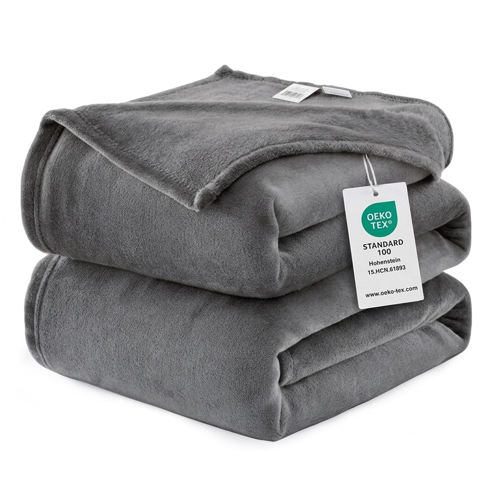 WAVVE Plaid Couverture Polaire Flanelle en Microfibre, Jeté de Canapé 220x240 Gris Anthracite, Couverture lit Jete de Canape 2 Personnes, Plaid Fourrure Grand Chaud et Doux en Peluche, 240x220