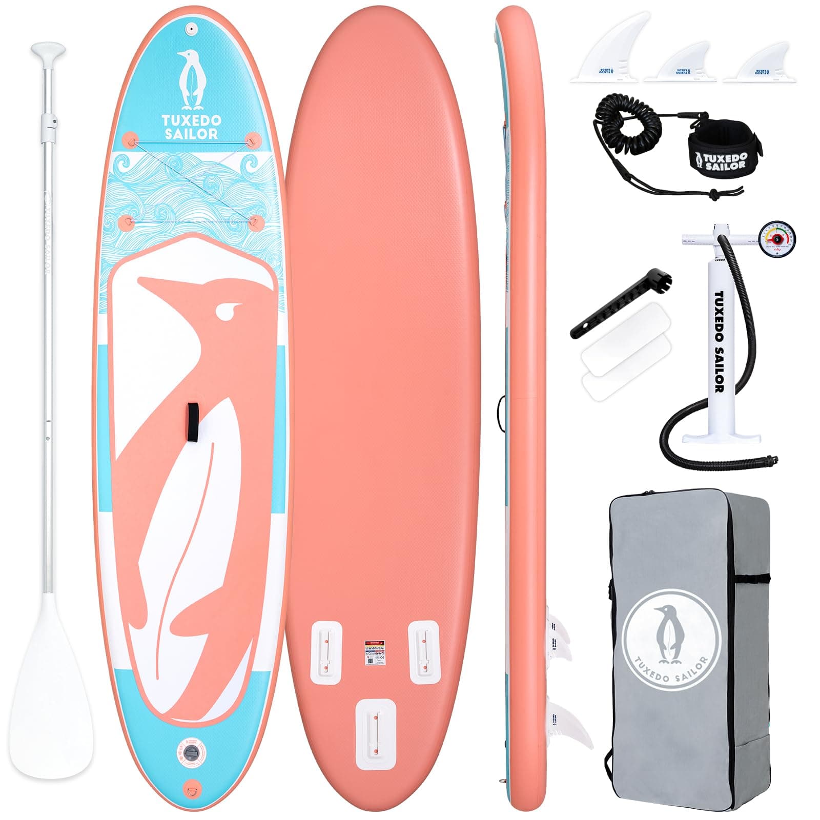 Tuxedo Sailor Tabla Paddle Surf Hinchable, Tabla Sup Hinchable con Accesorios, Padel Surf para Adultos y Jóvenes, Stand Up Paddle Board