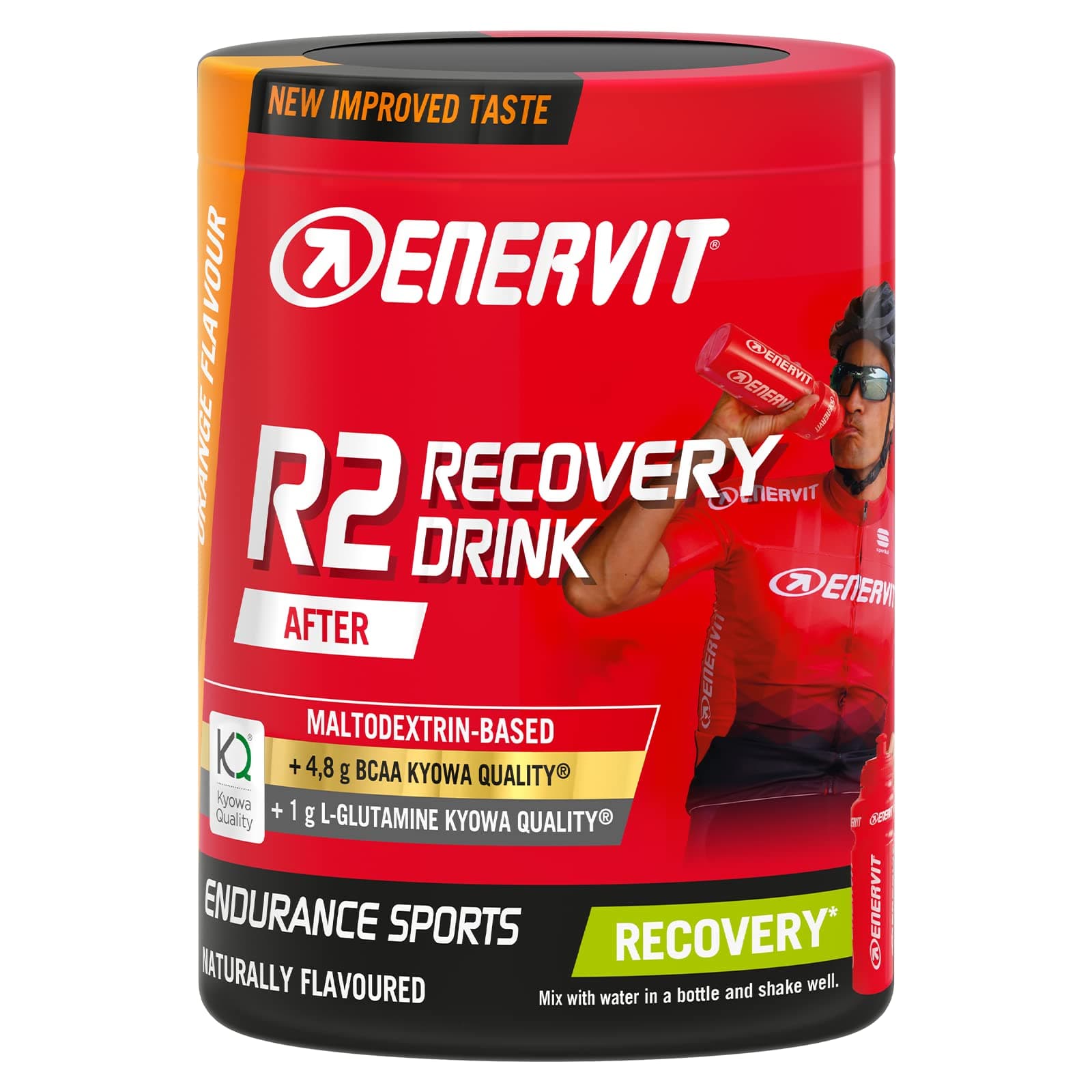 Enervit, R2 Recovery Drink, Gusto Arancia, Per Favorire il Recupero Dopo Allenamenti Intensi, Formula innovativa, con Tiamina e Vitamina B6, Barattolo da 400 Grammi