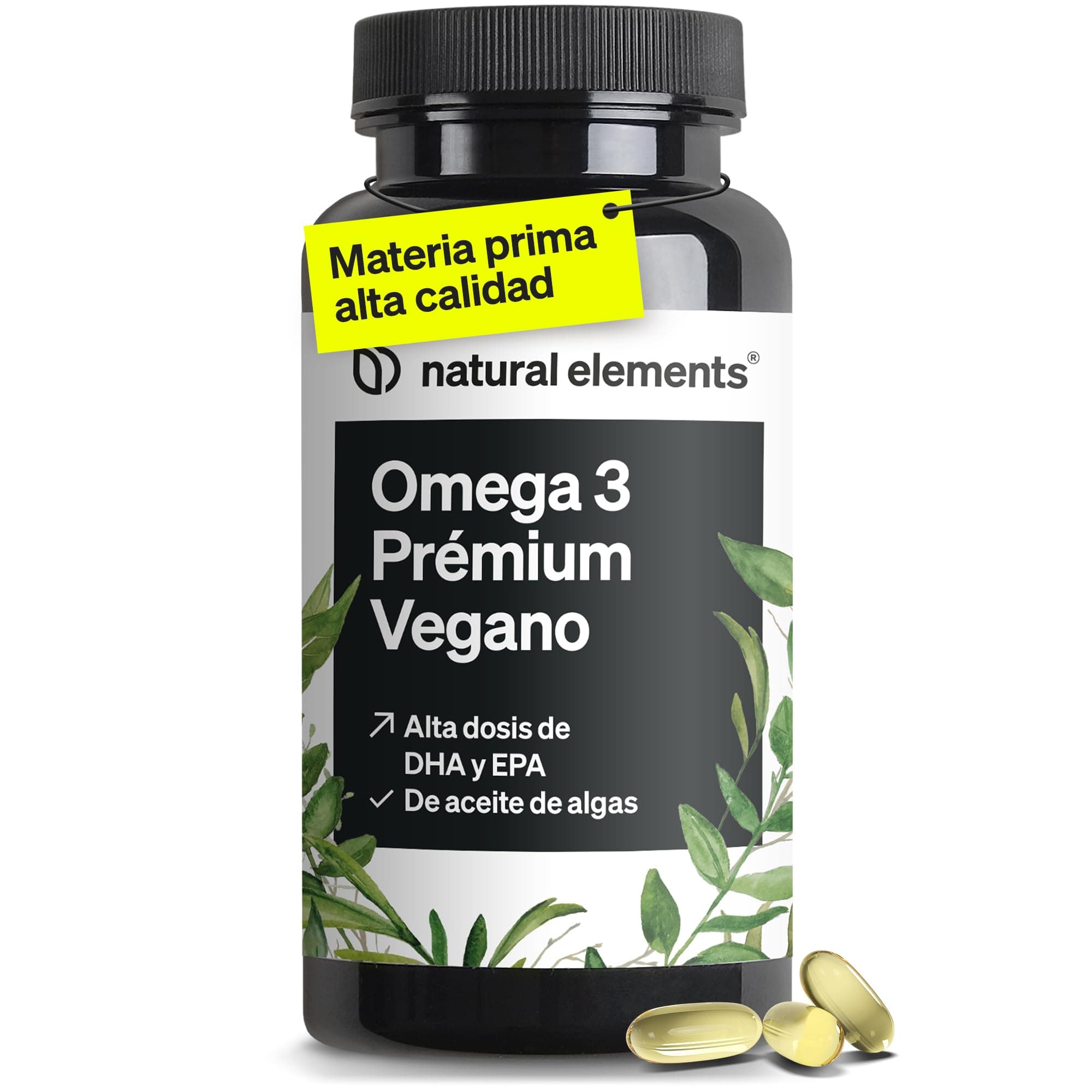 Omega 3 2000mg (Omegavie®) - 800mg DHA + 400mg EPA por dosis diaria - Aceite de algas en alta dosificación - 60 cápsulas veganas - Sin aditivos innecesarios