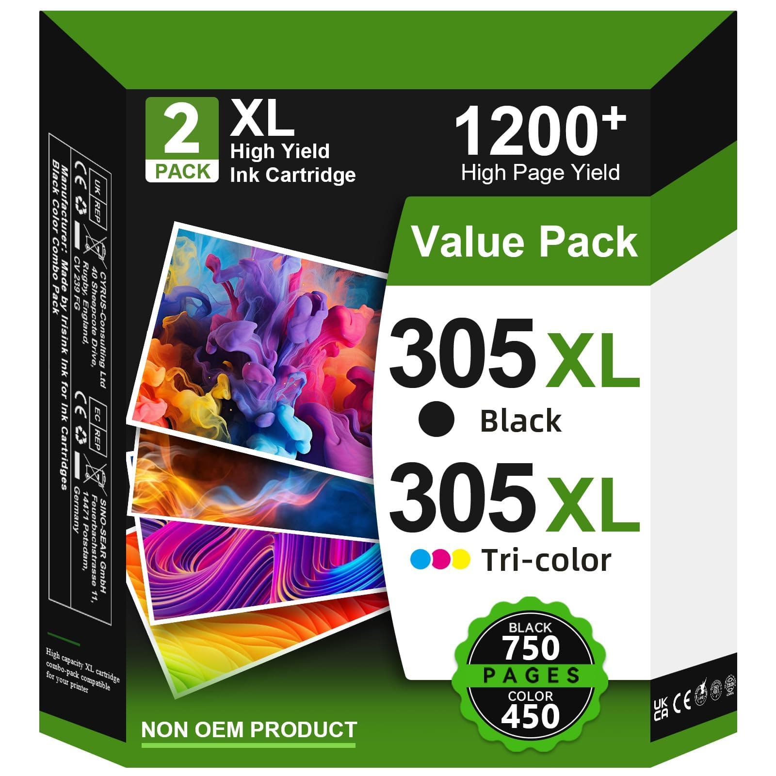 305XL Cartuchos de Tinta Remanufacturado para Tinta HP 305 XL, 305XL Cartuchos para HP DeskJet 2820e 2700 2720e 2722e 2810e 2800 Deskjet Plus 4100 4120e Envy 6000 6020e 6030e 6032e Envy Pro 6420 6430