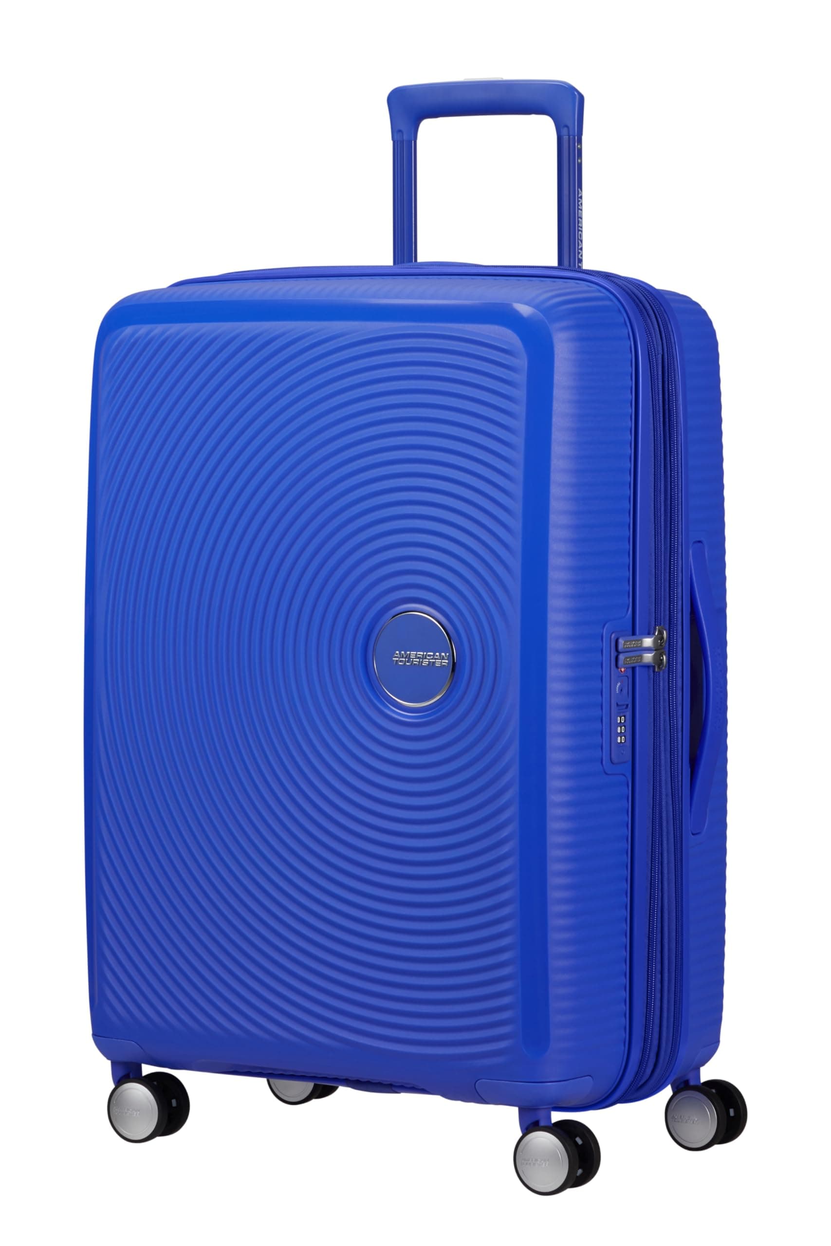 American Tourister Soundbox - Maleta Mediana Rígida, 67 cm - Trolley con 4 Ruedas, Cerradura TSA, Expandible y Ligera, 71.5/81L, (Cobalt Blue)