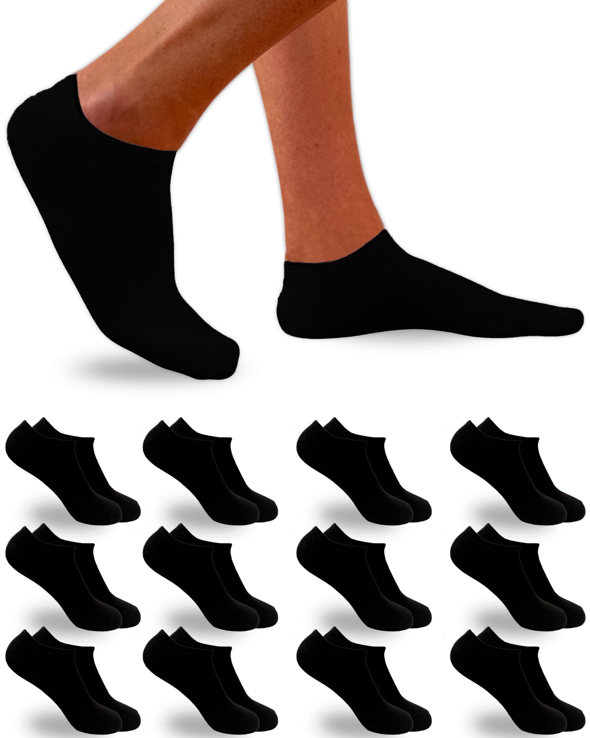 DIVABONNA 12 Paia Calzini Uomo Corti - Calzini Donna Corti - Fantasmini Uomo - Fantasmini Donna - Antiodore e Traspirante