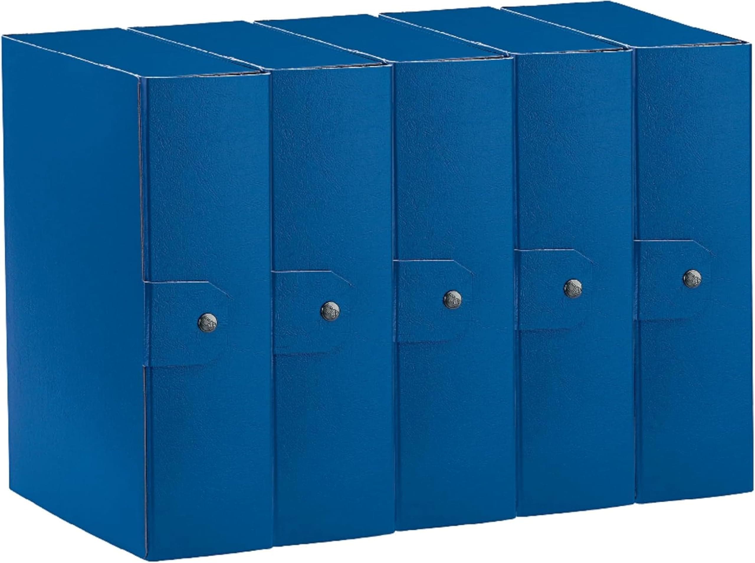 Esselte C30 EUROBOX Cartella Progetti per l'archiviazione, chiusura con bottone, 25 x 35 cm, Dorso 10 cm, Blu, Confezione da 5 pezzi, 390330050